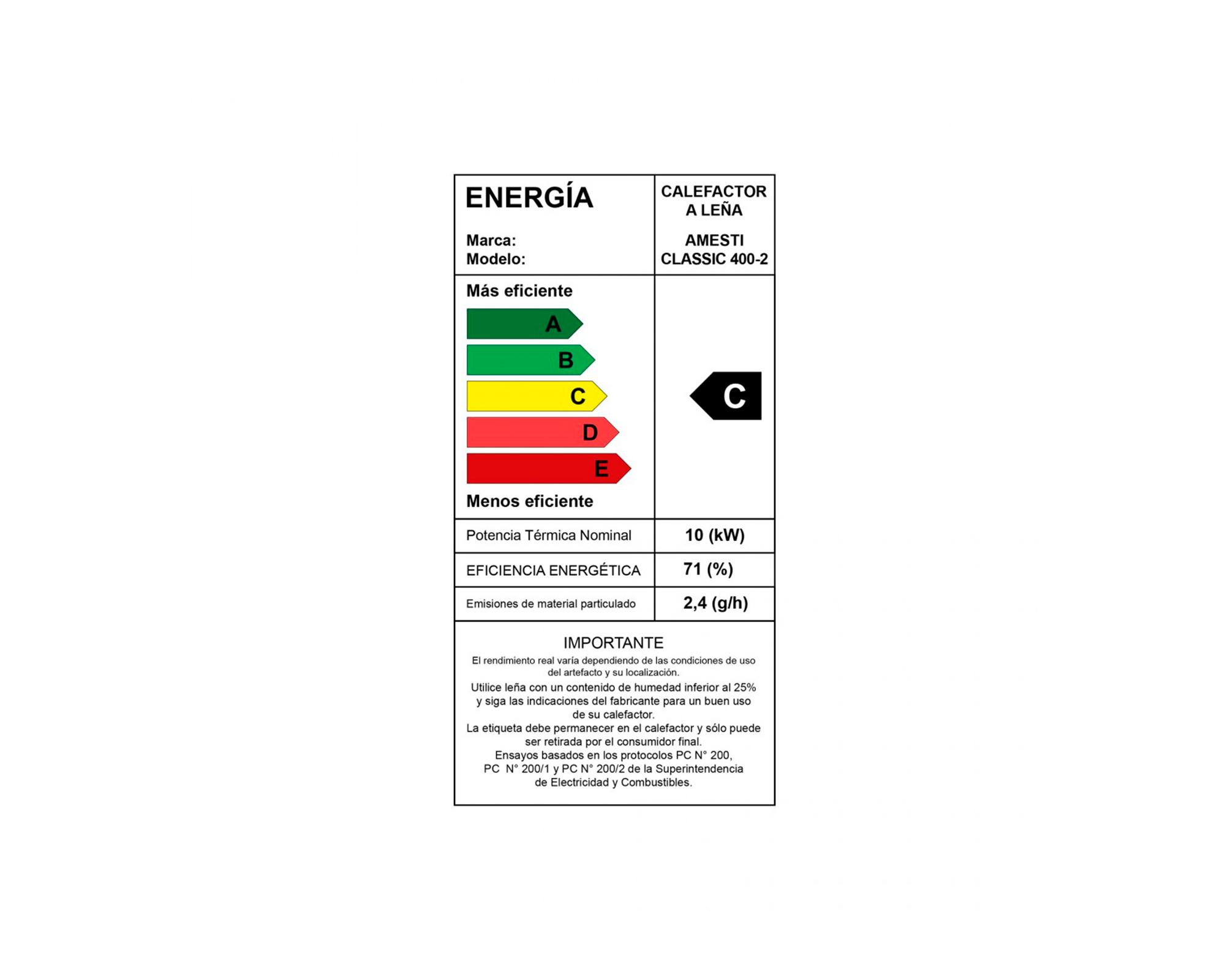 Estufa a leña Classic 400 rojo + Kit de Instalación 6''-6