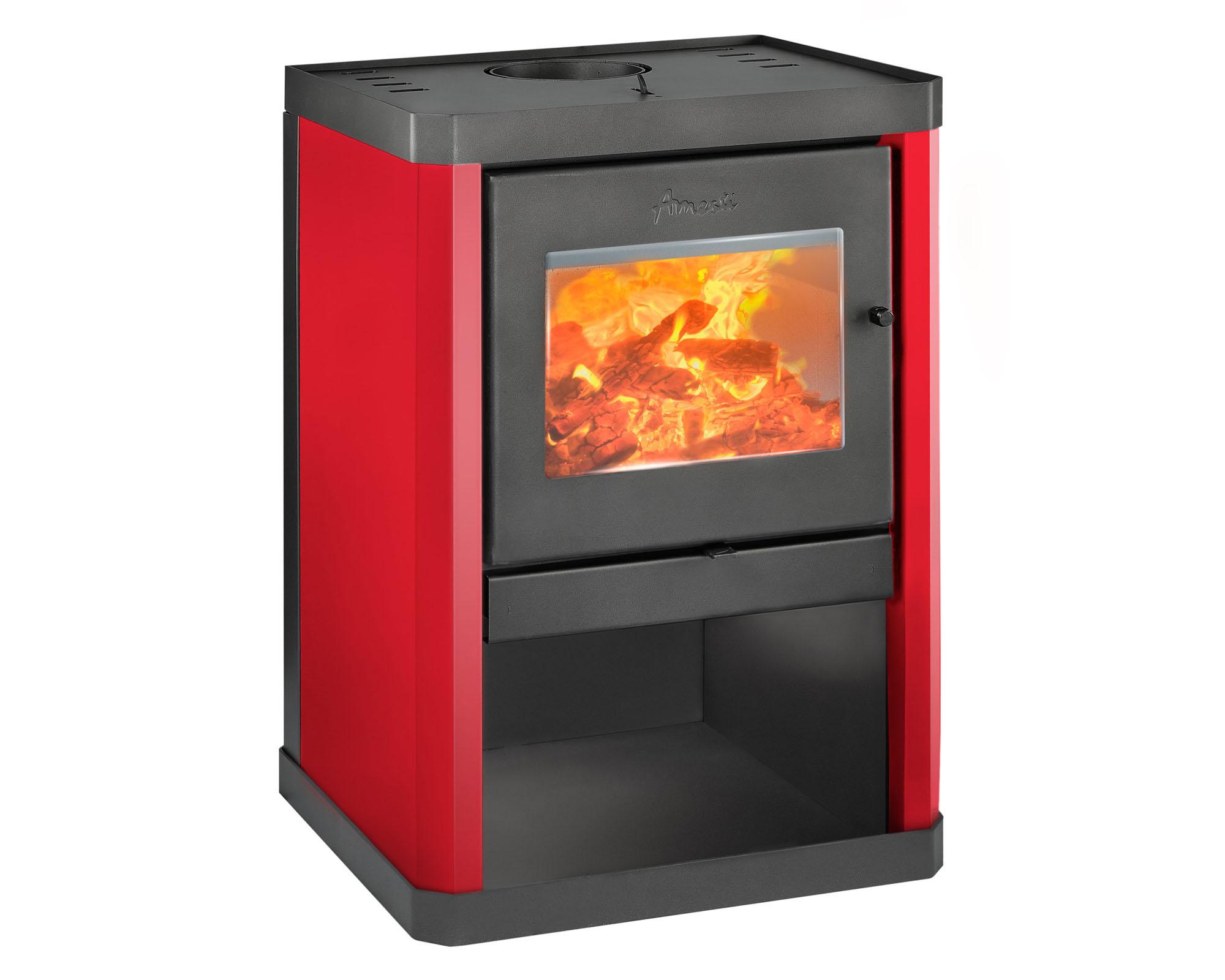 Estufa a leña Classic 400 rojo + Kit de Instalación 6''-0