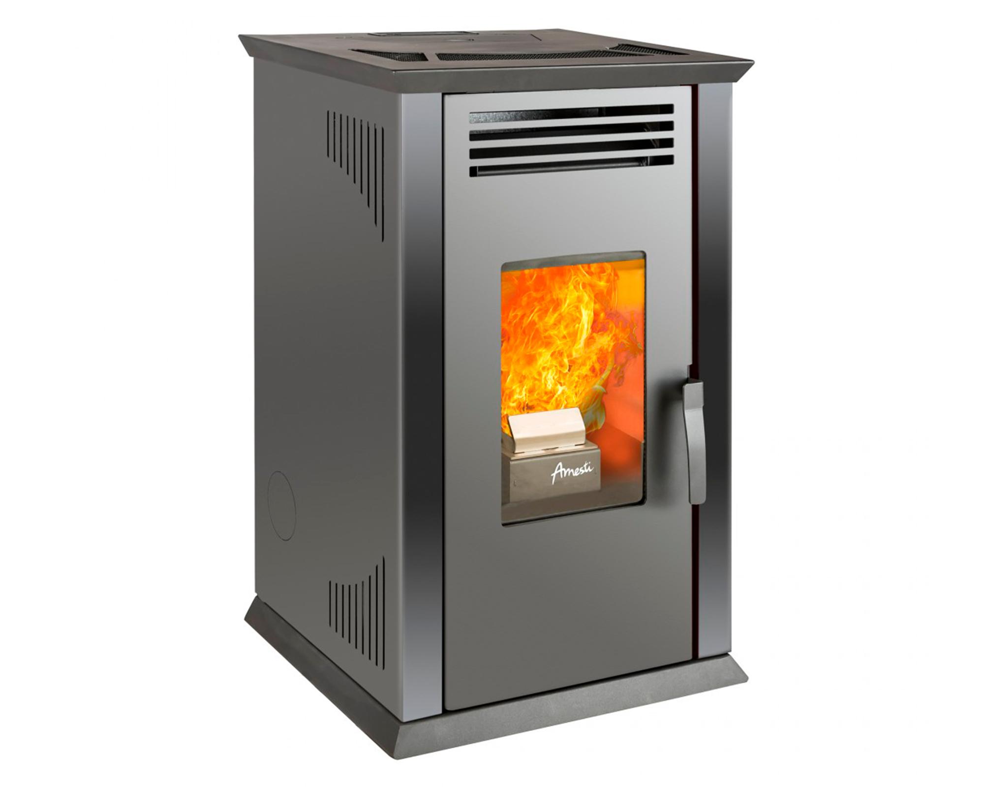 Estufa pellet Italy 8100 charcoal + kit instalación muro-1