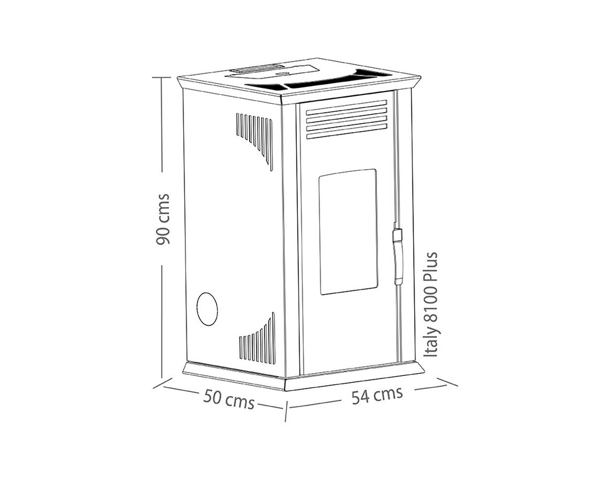 Estufa a pellet Italy 8100 9.2 kW blanca + kit instalación muro-2