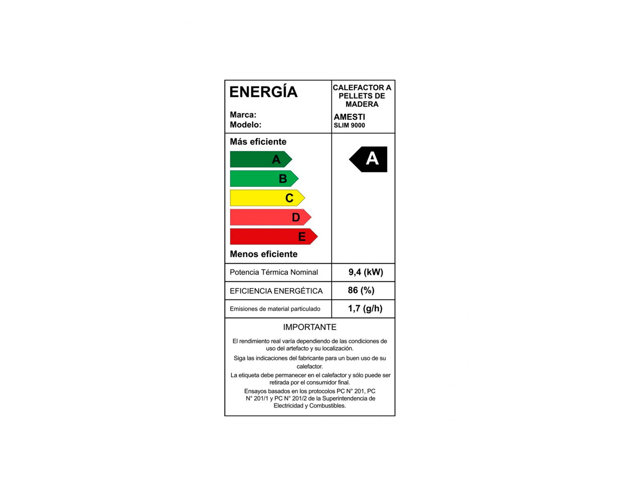 Estufa pellet Slim 9000 negro + kit instalación muro-4