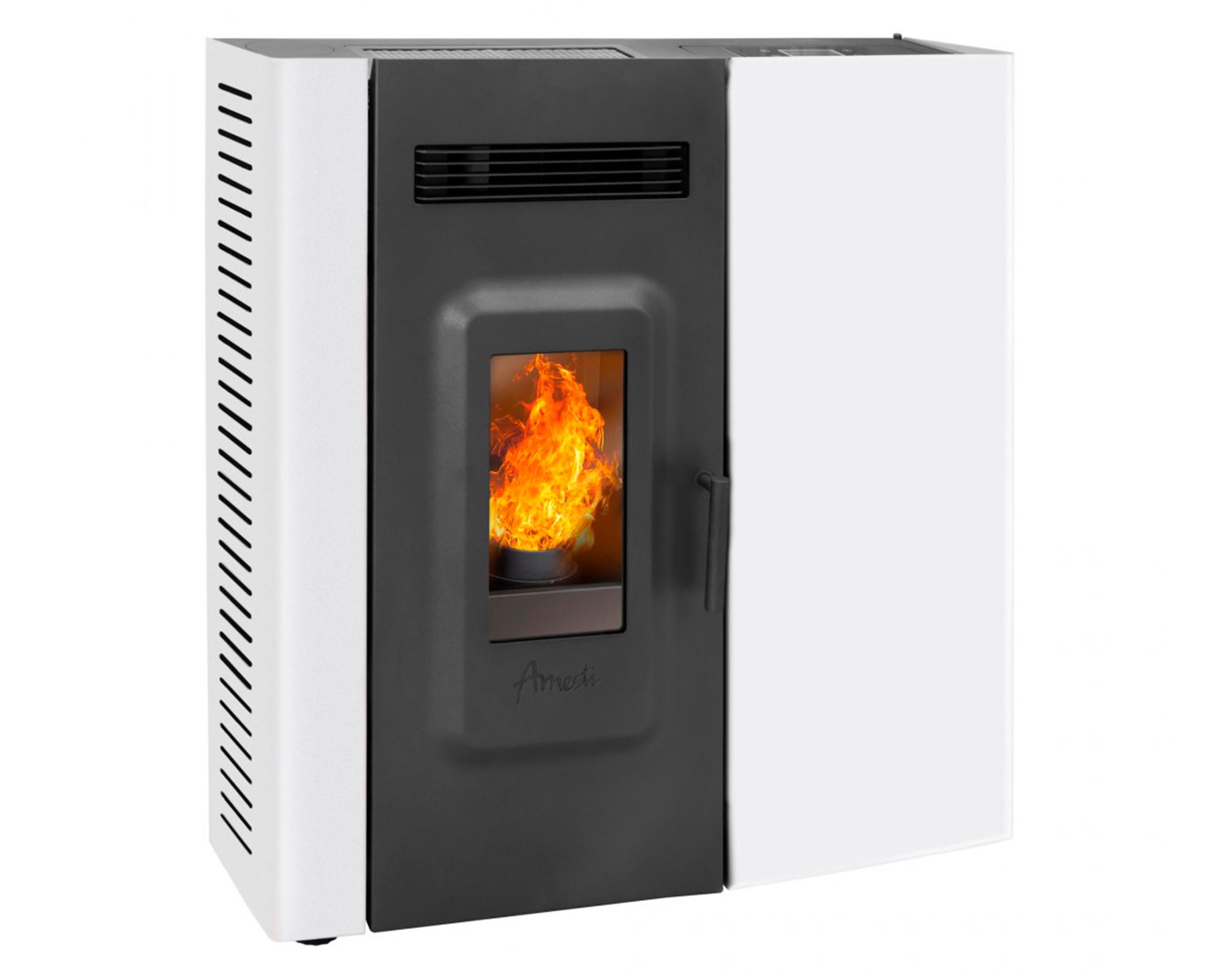 Estufa pellet Slim 9000 blanco + kit instalación muro-1