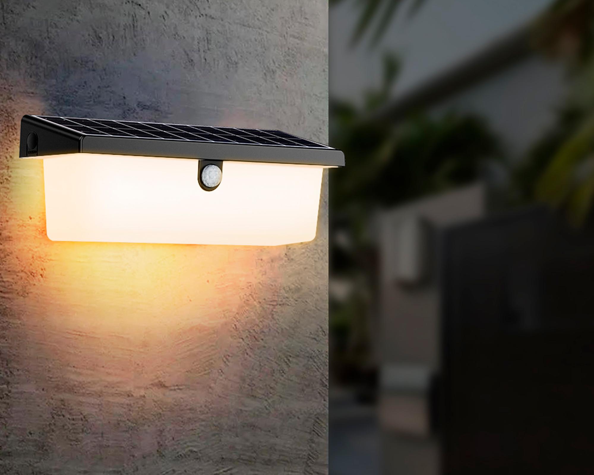 Aplique rectangular 100 lúmenes solar contra agua-4