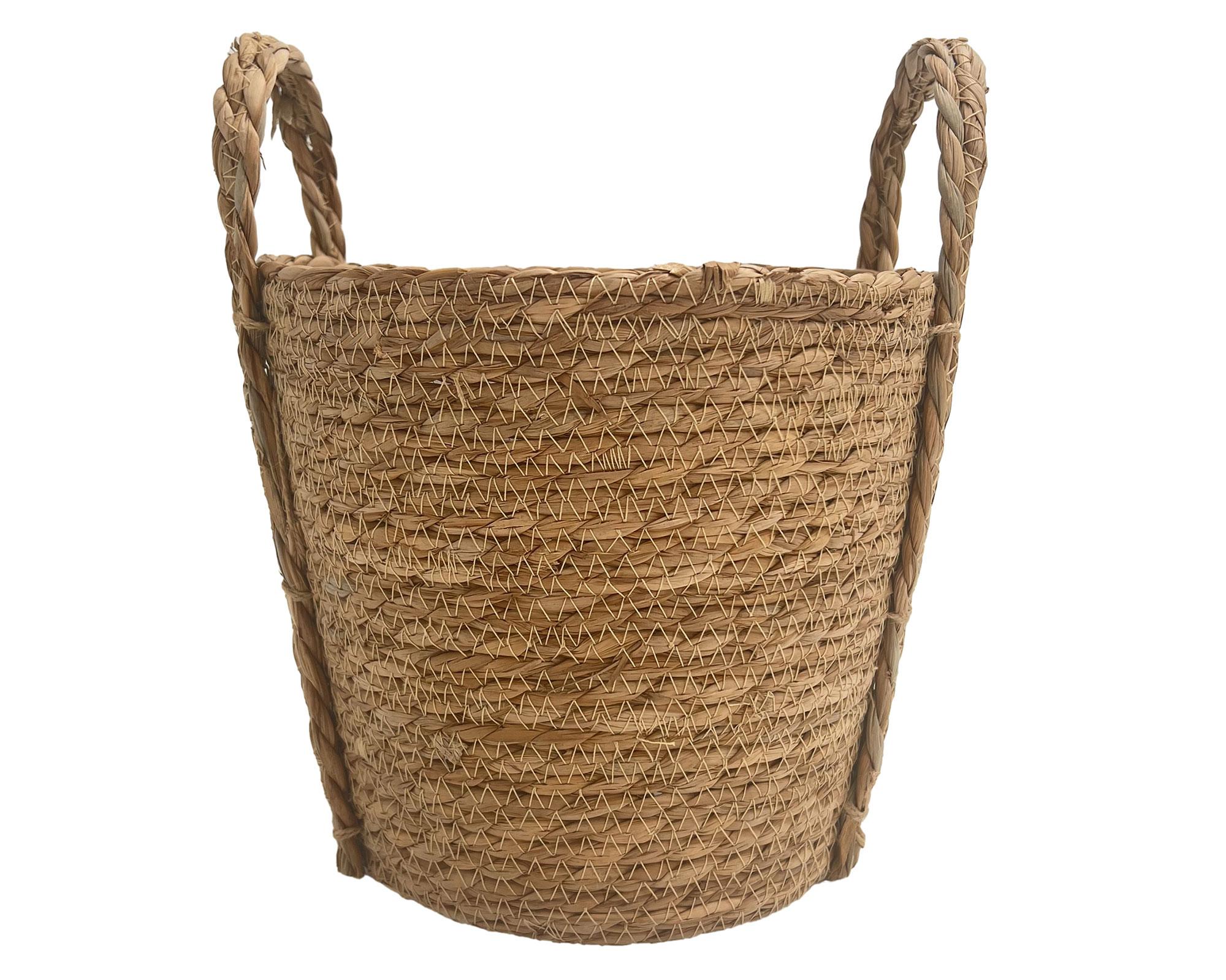 Maceta canasto natural con asa 28 cm-0
