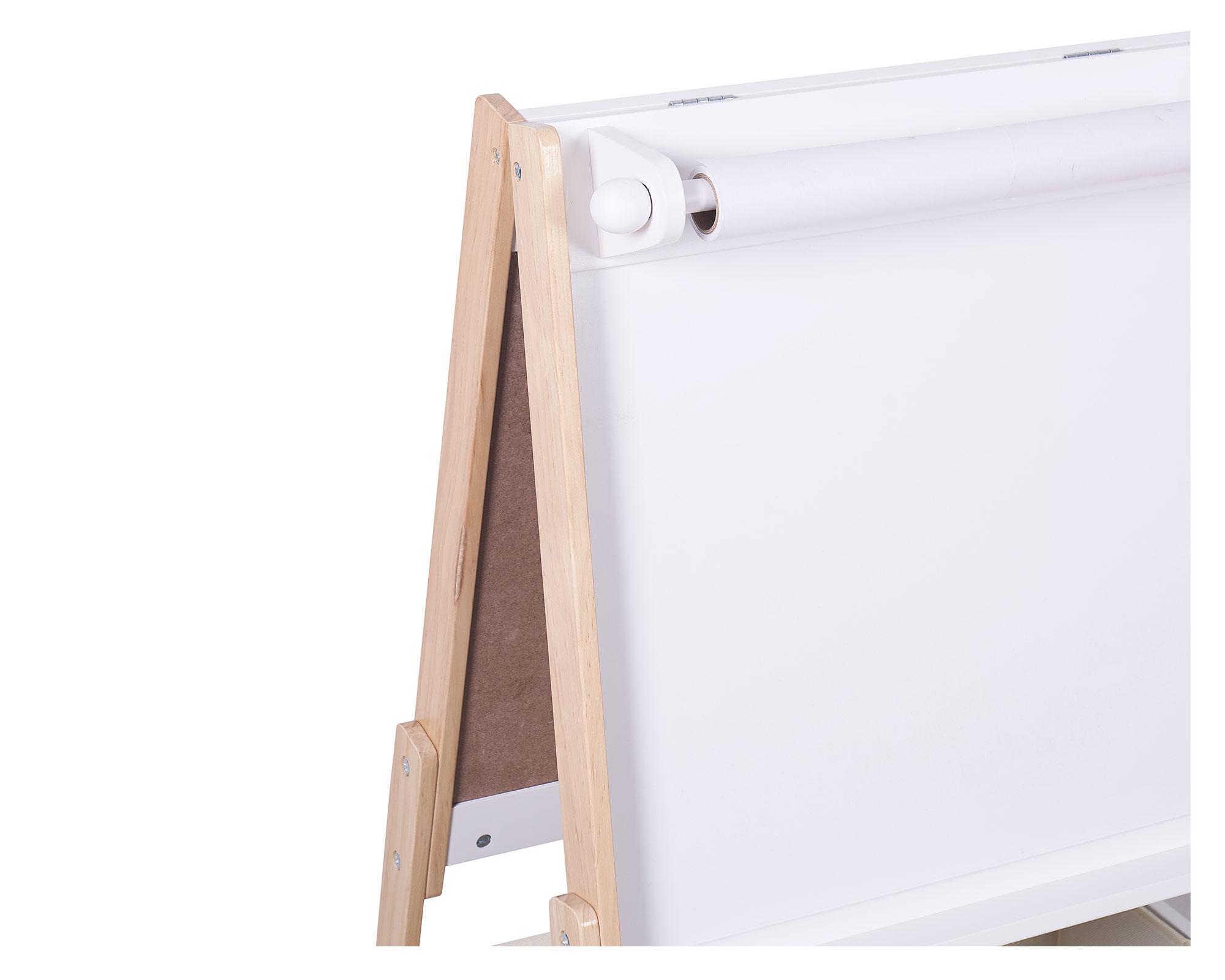 Pizarra infantil blanco/madera 93x54x45 cm-2