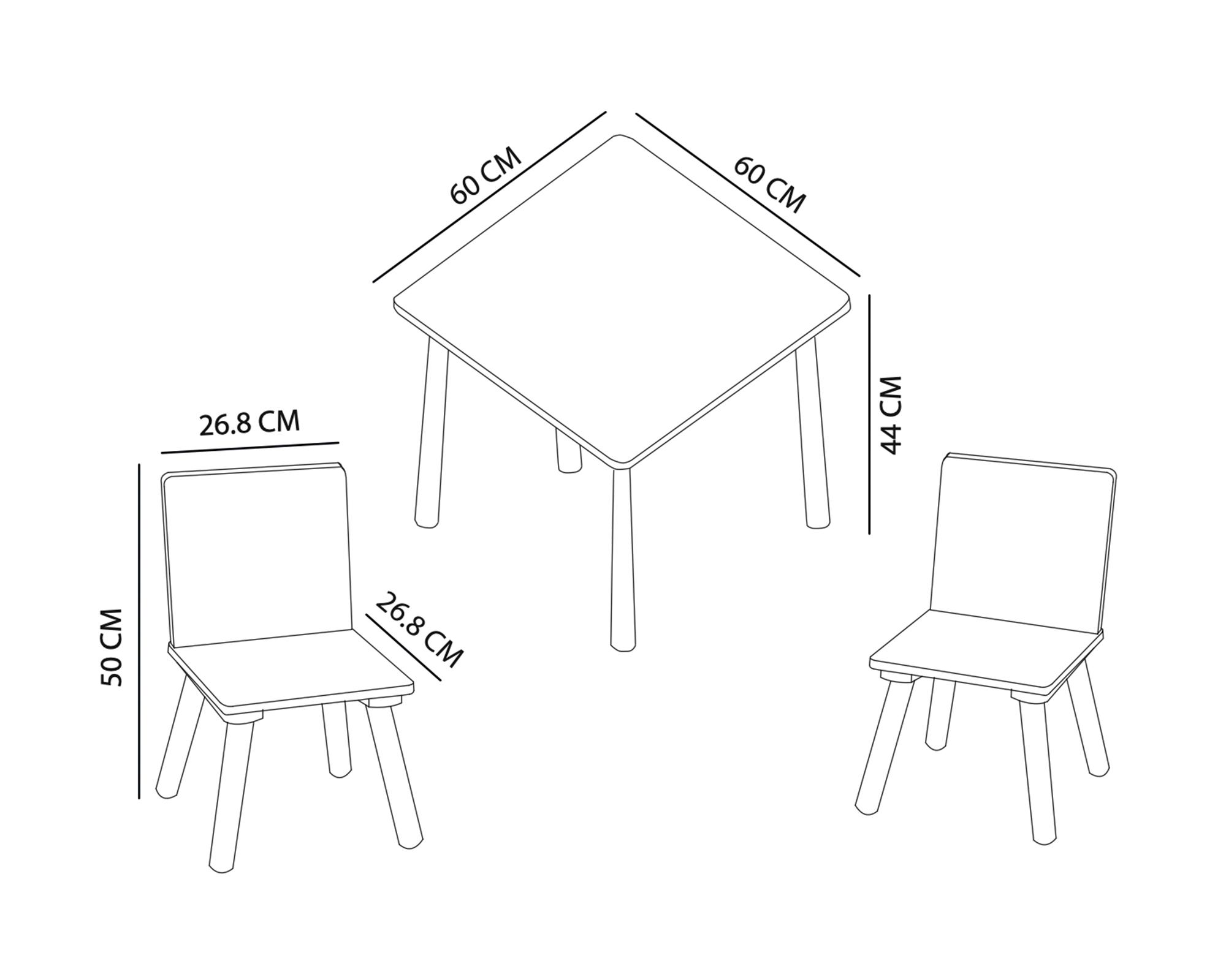 Mesa + 2 sillas infantiles Astral pink-3