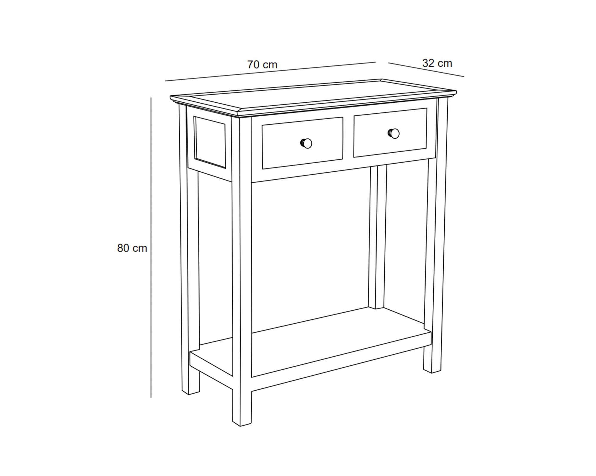 Mesa arrimo New provenzal madera/blanco 2 cajones-4