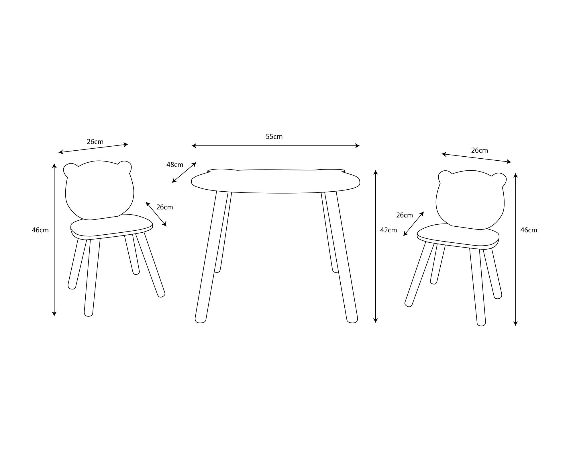 Mesa + 2 sillas infantiles Oso-5