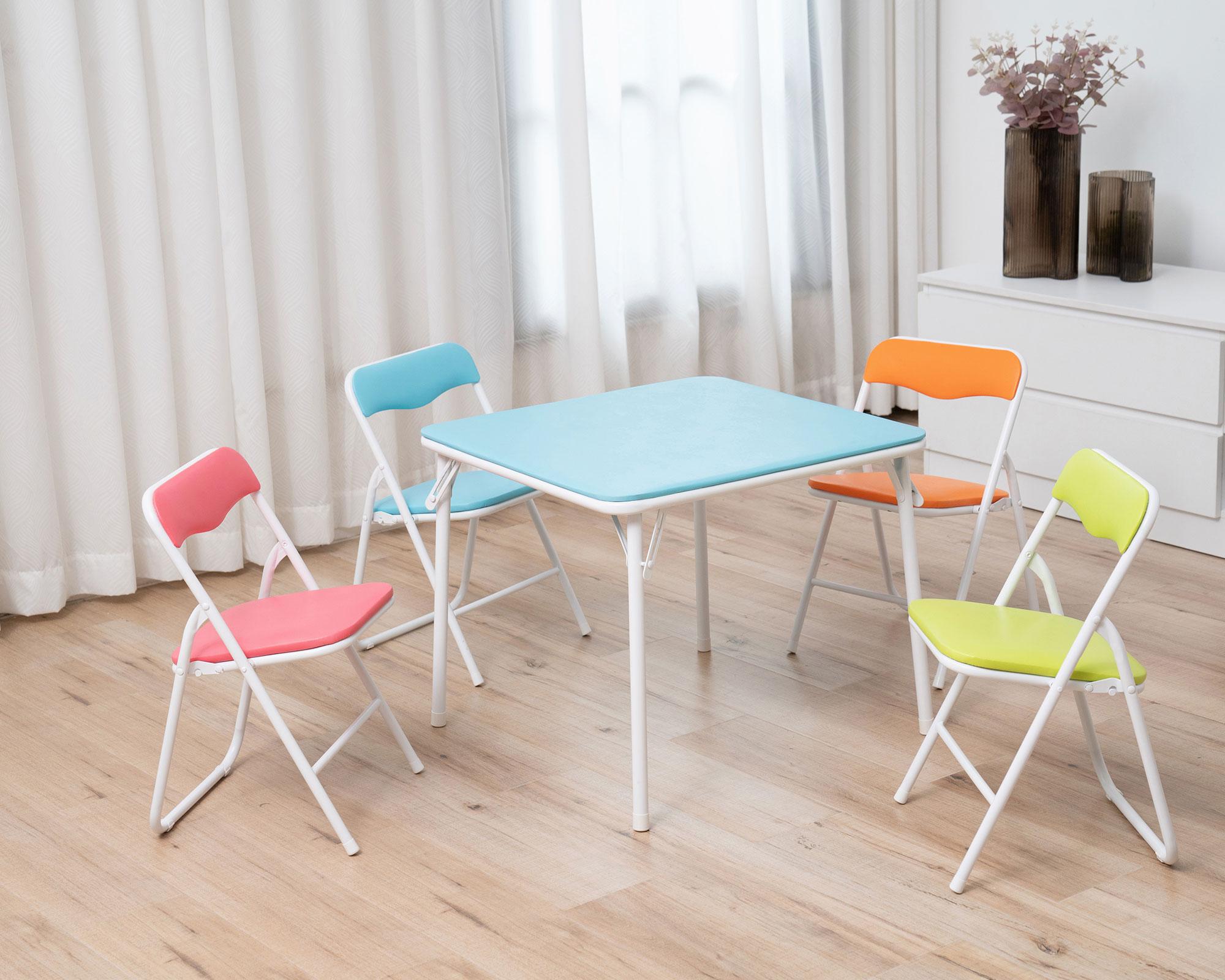 Mesa infantil + 4 sillas pasteles-4