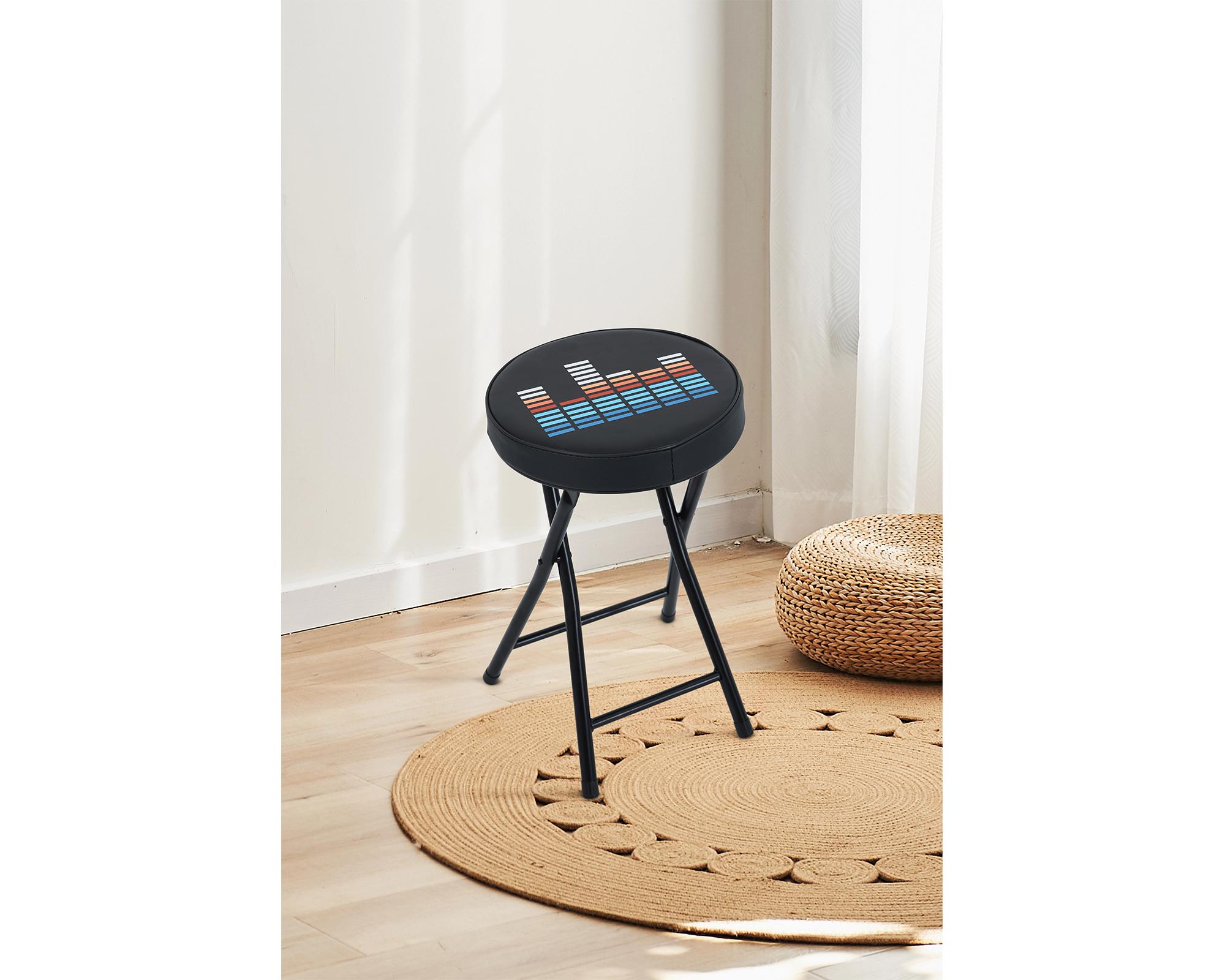 Piso banquito Music negro 50x30x30 cm-1