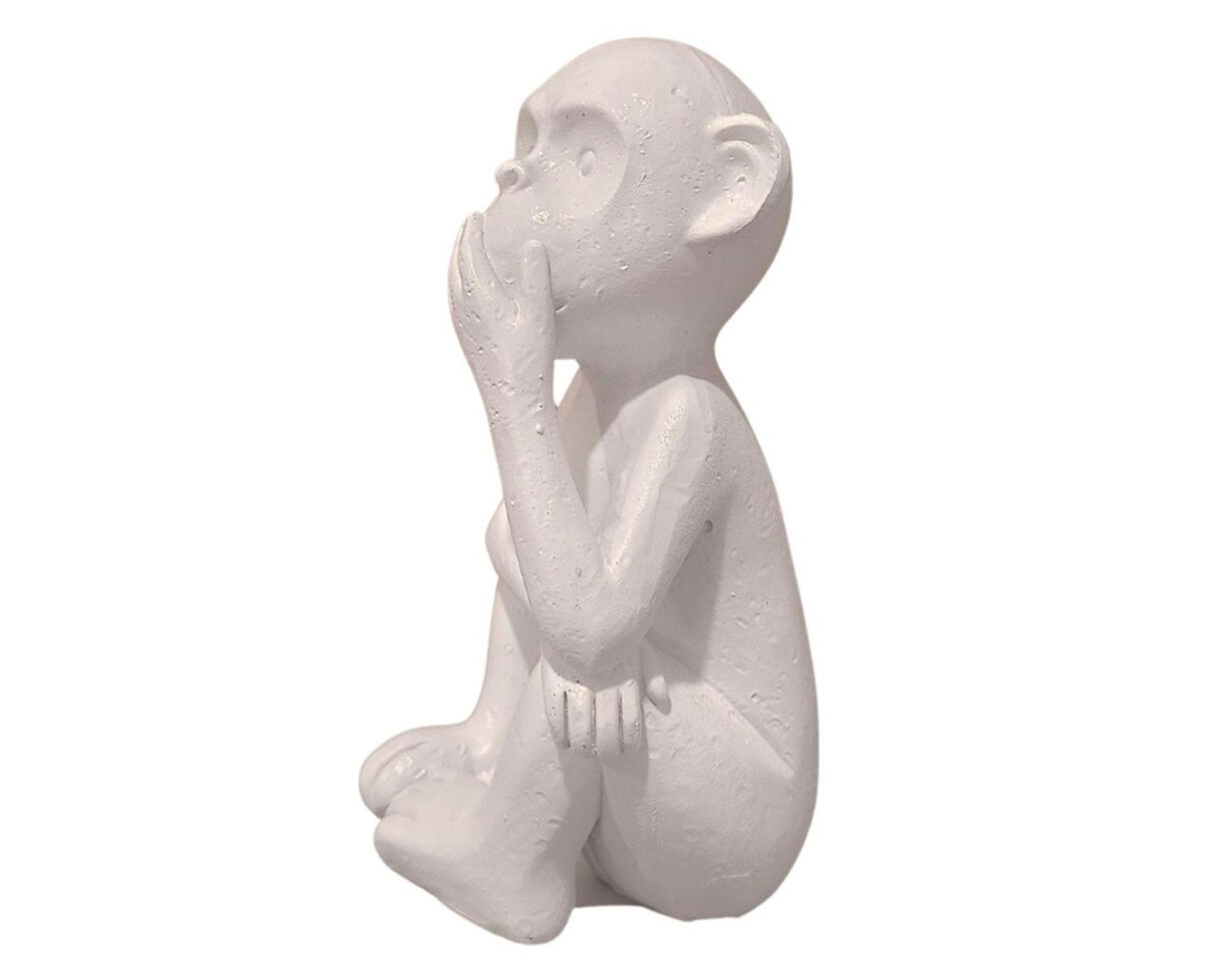 Figura decorativa Mono hablar blanco 15 cm-2