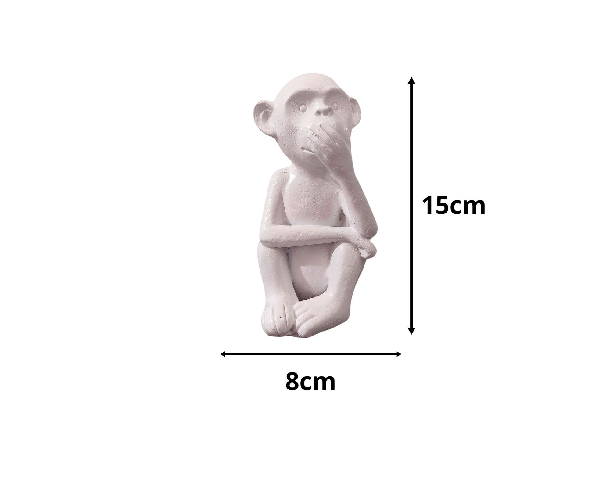 Figura decorativa Mono hablar blanco 15 cm-3