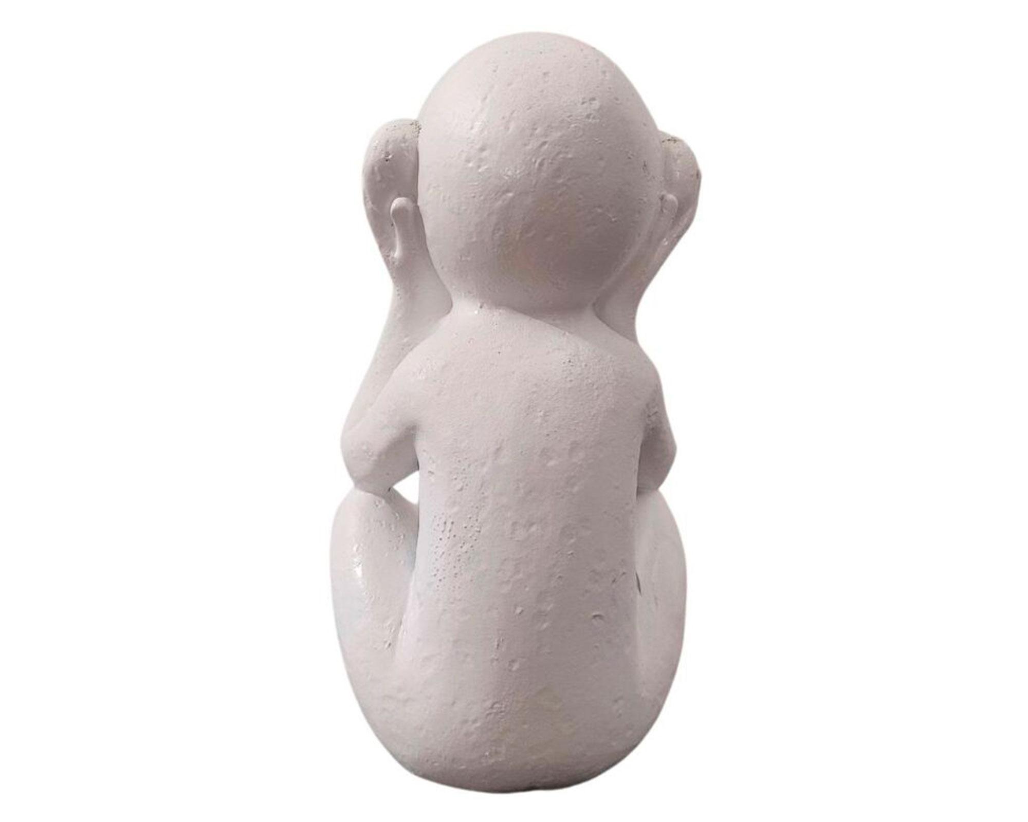 Figura decorativa Mono oír blanco 15 cm-2