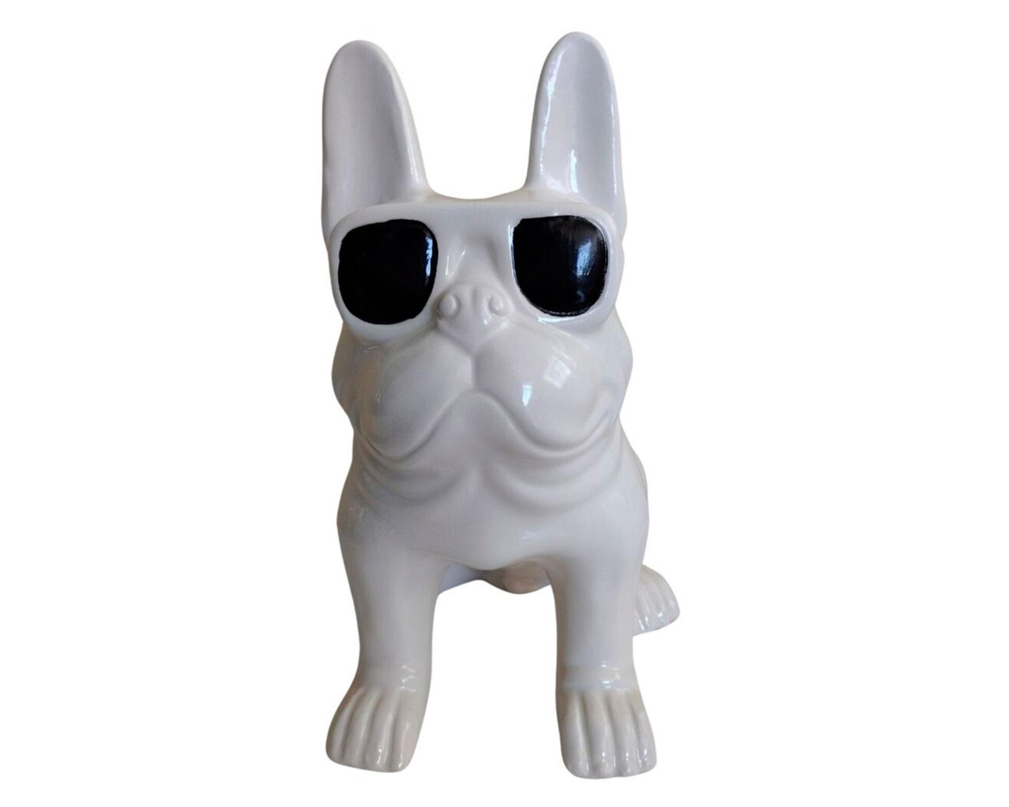 Figura decorativa Bulldog BYW blanco 26 cm-0
