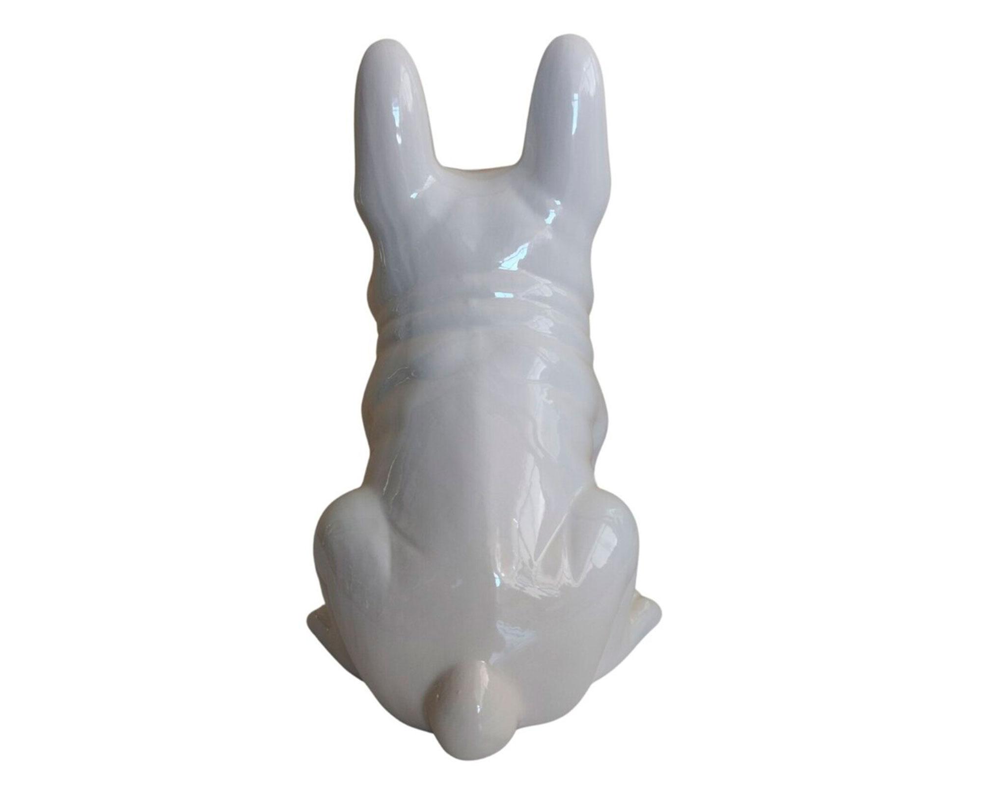 Figura decorativa Bulldog BYW blanco 26 cm-2