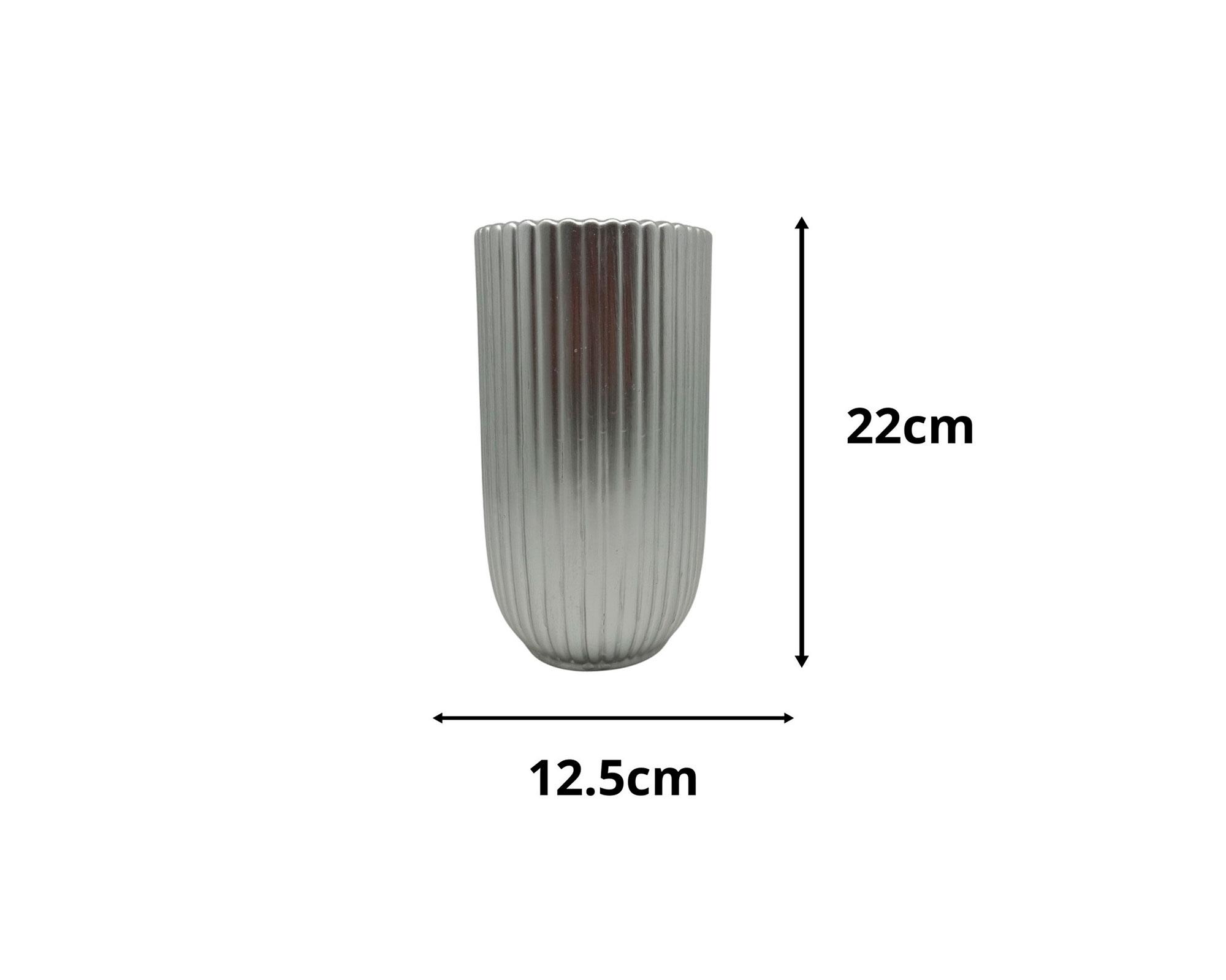 Maceta Stripe silver 22 cm-3