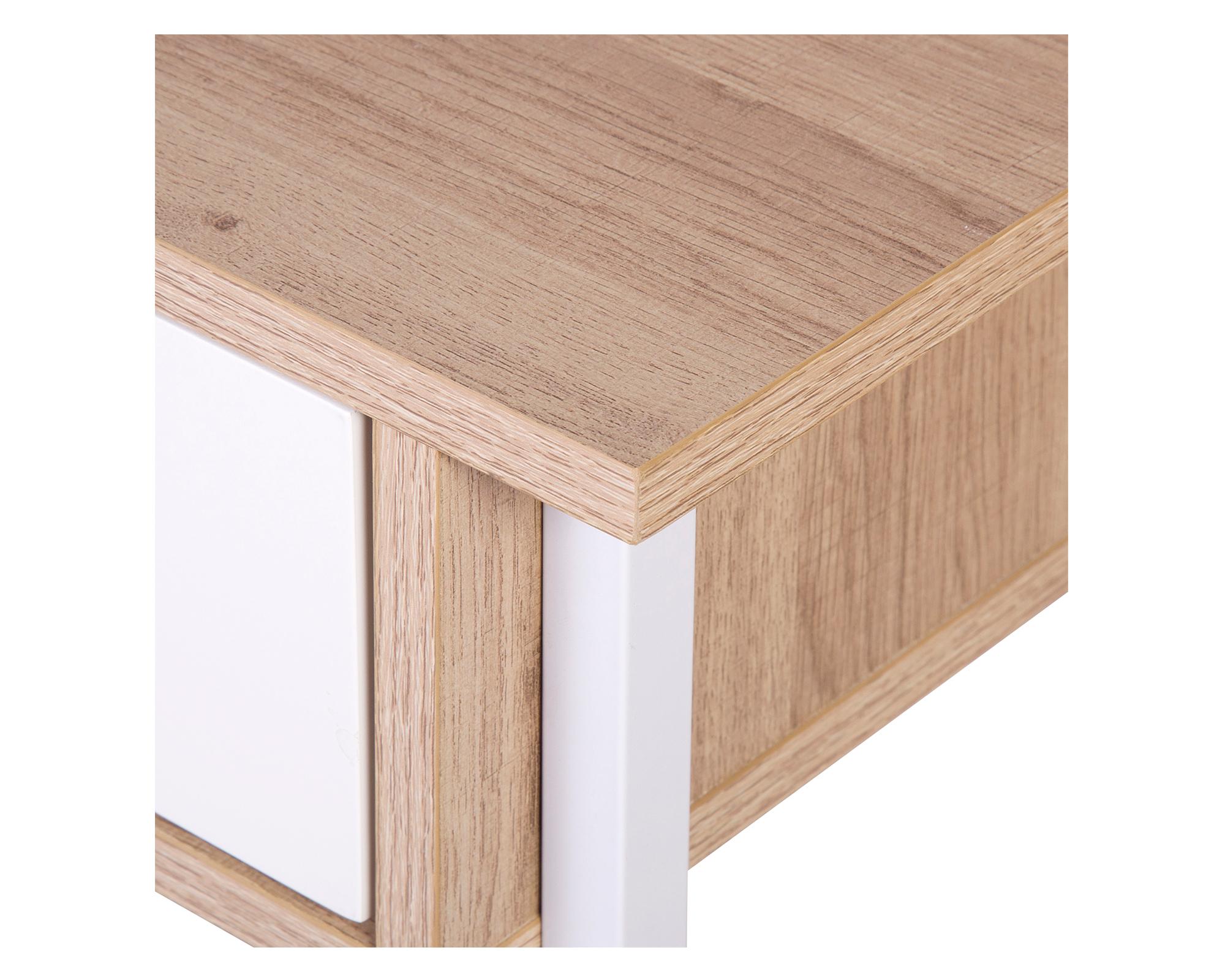 Escritorio + cajonera + librero Luna natural/blanco-4