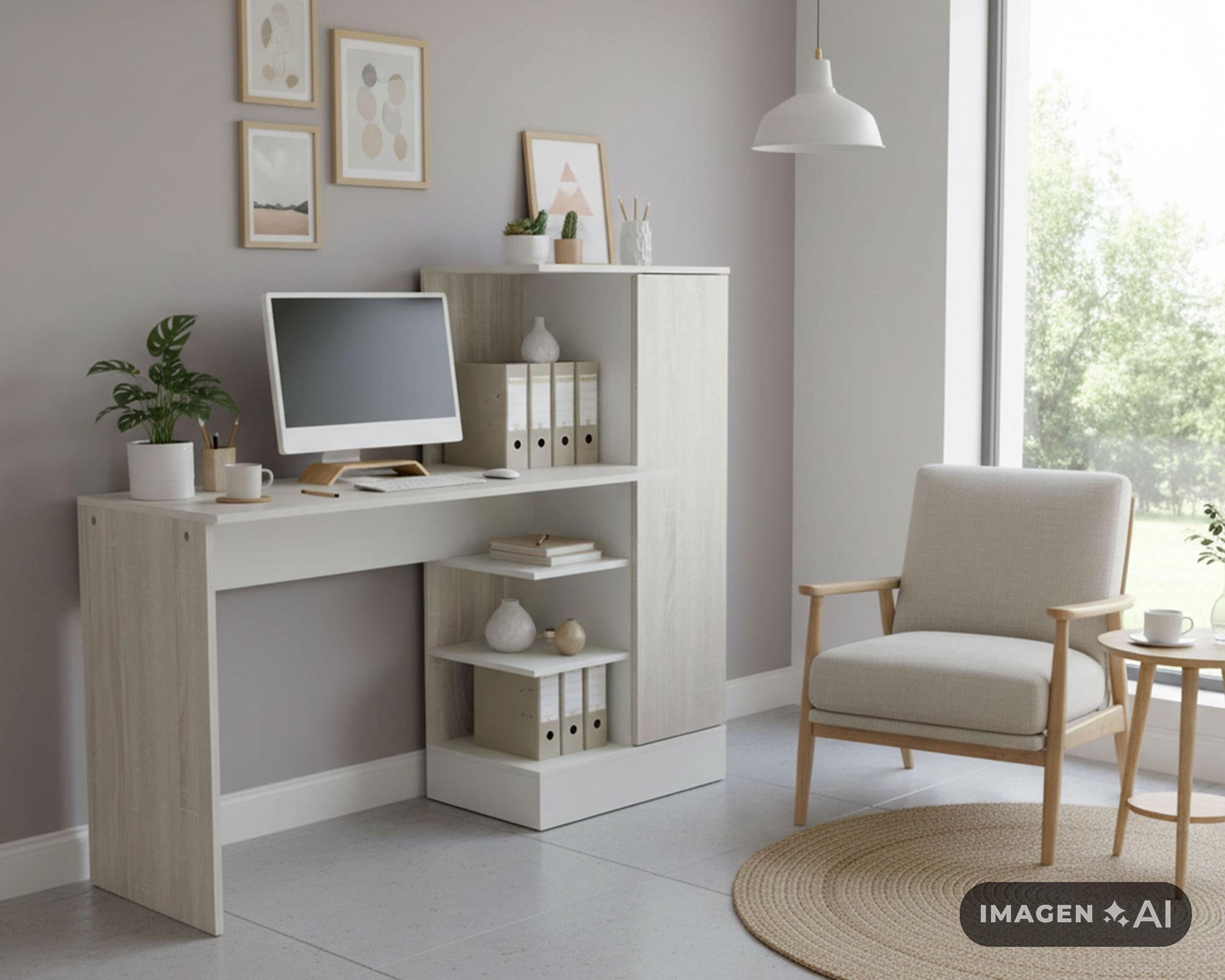 Centro trabajo Amulio natural/blanco 1 puerta-4