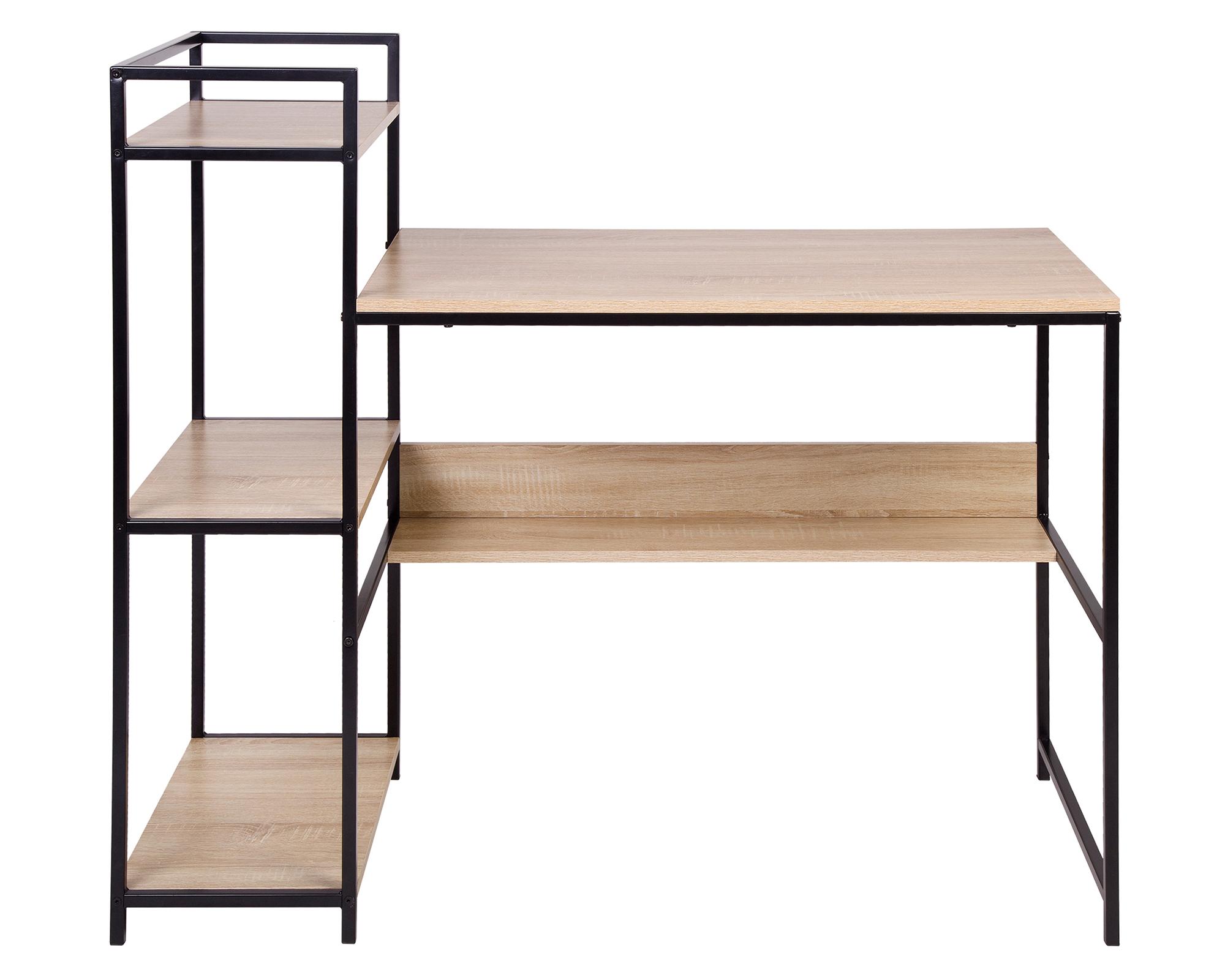 Centro trabajo Augur negro/madera 102x114x50 cm-0