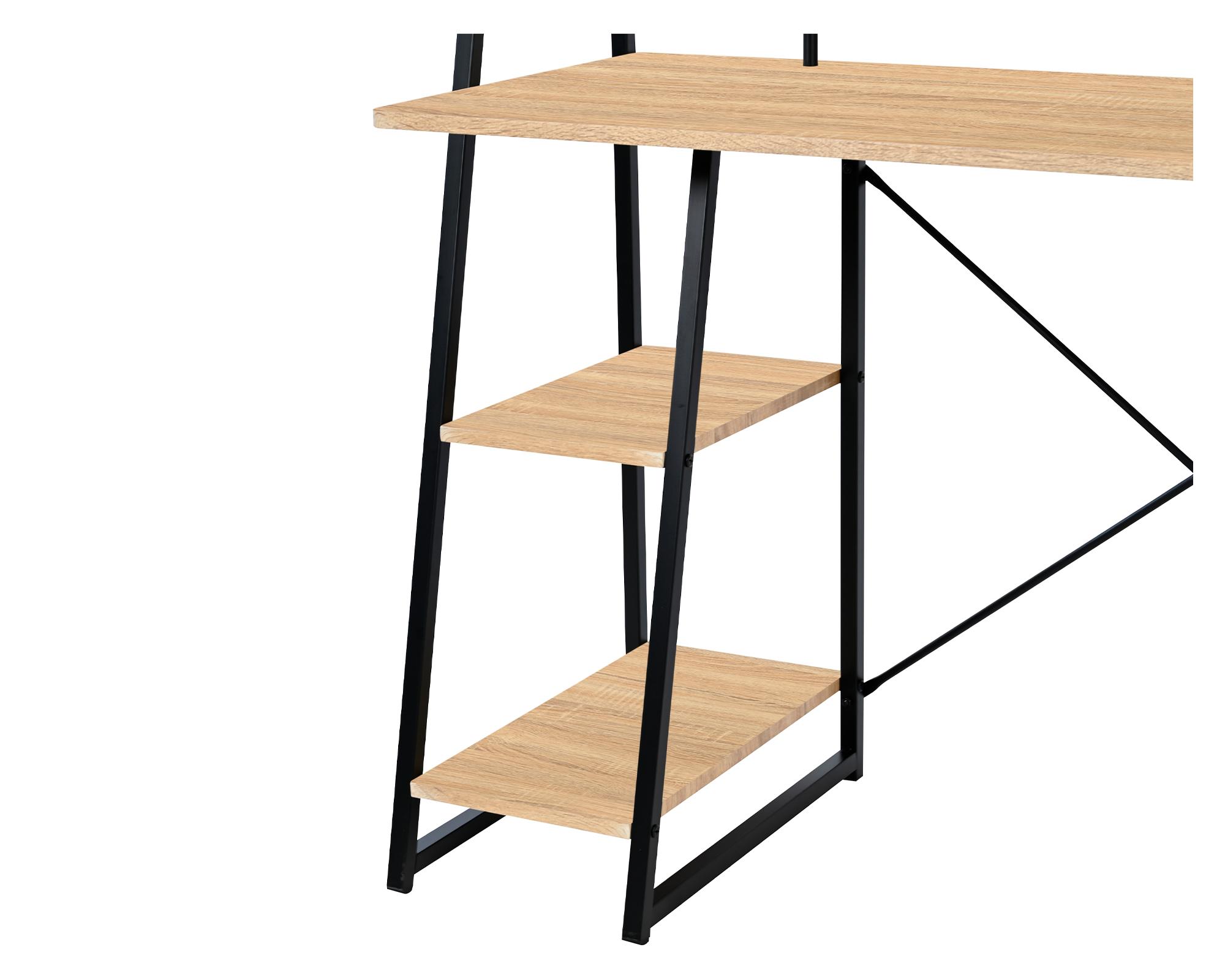 Centro trabajo Augur negro/madera 102x114x50 cm-5