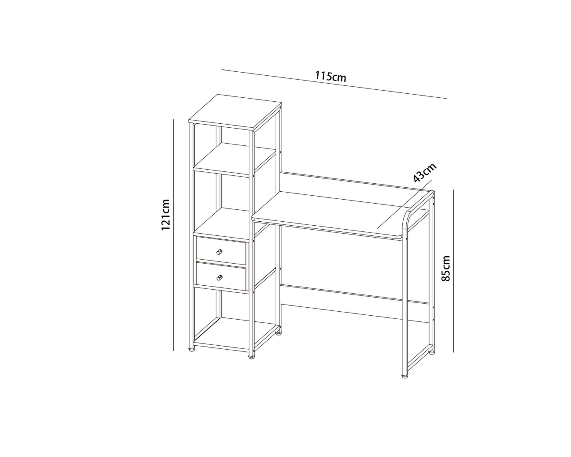 Centro trabajo Fidio 121x115x43 cm-8
