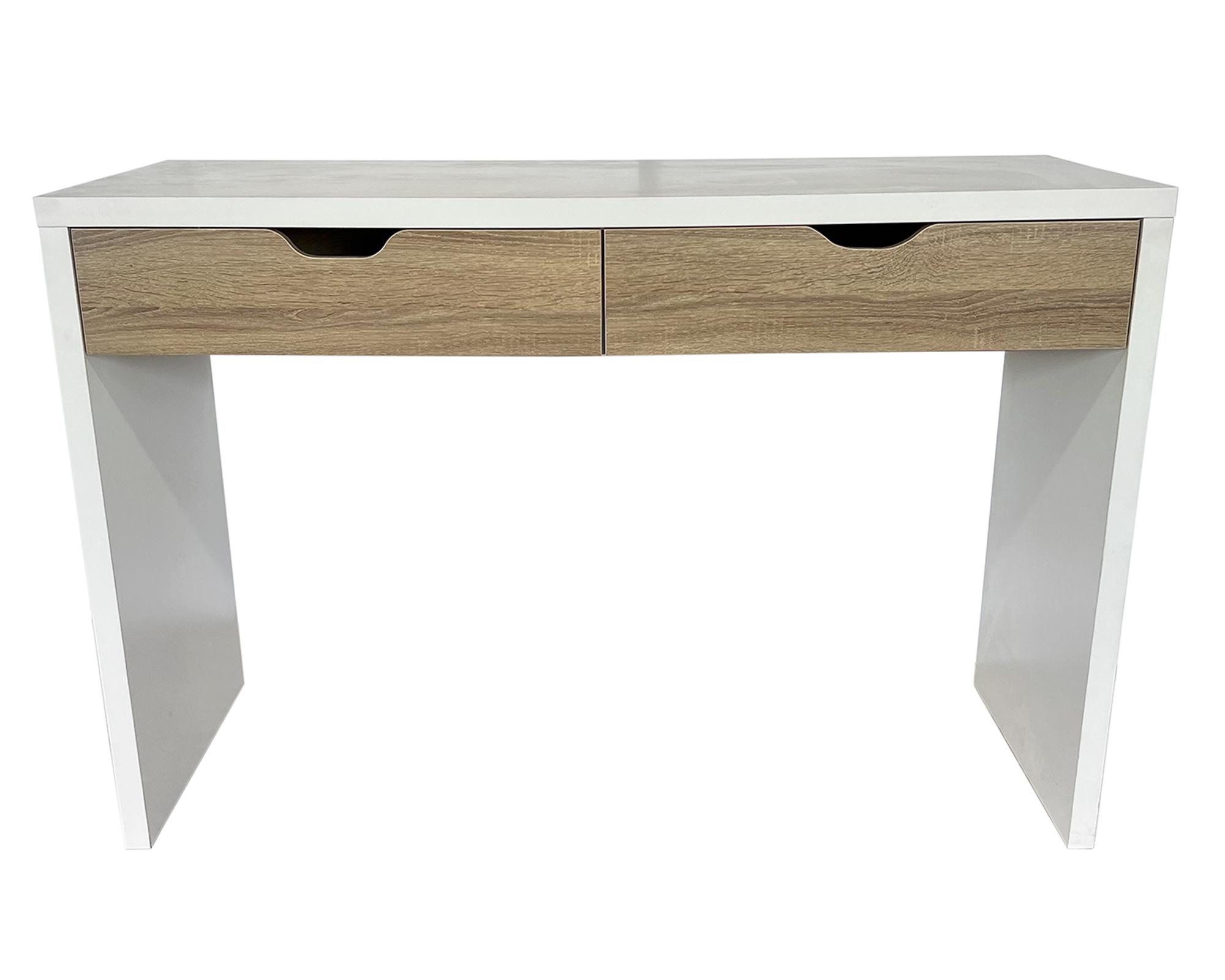 Centro trabajo 2 personas Reine blanco/natural 140x180x45 cm-3