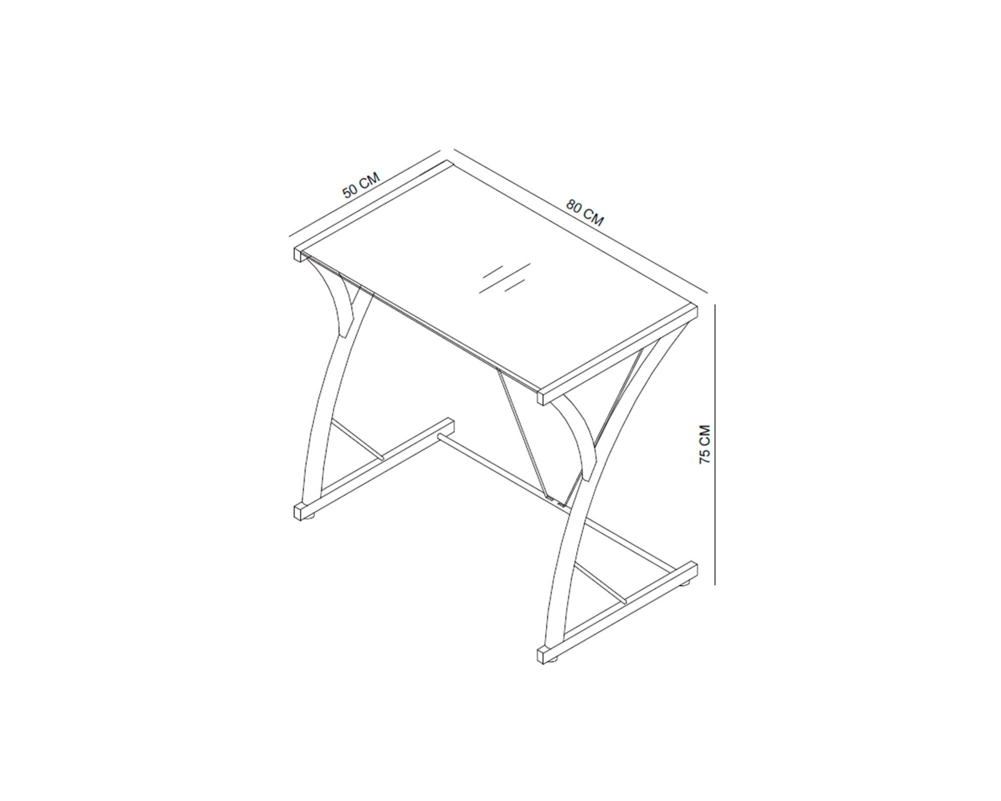 Escritorio 75x80x50 cm transparente-5