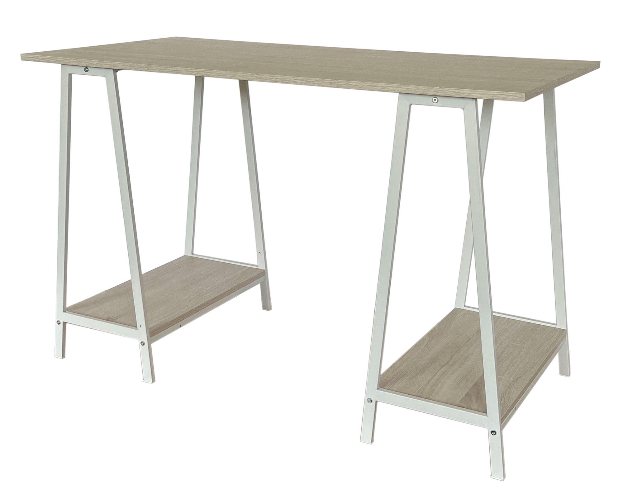 Escritorio Ajax blanco/natural 75x120x55 cm-1