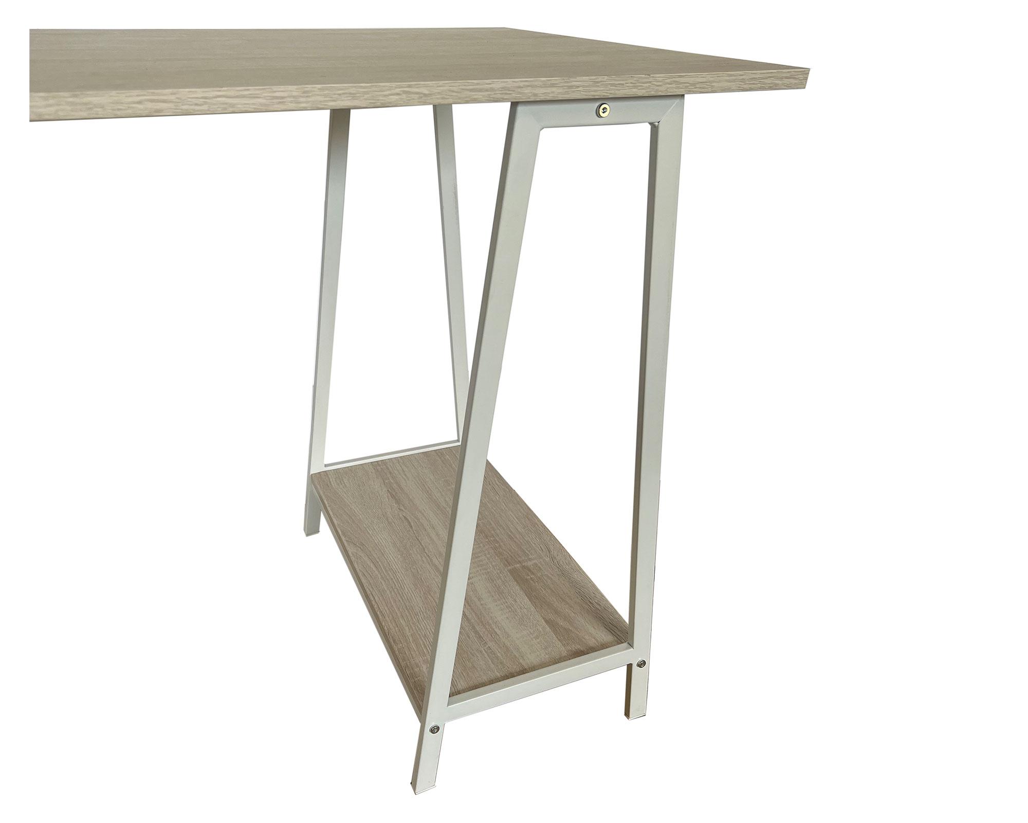 Escritorio Ajax blanco/natural 75x120x55 cm-4