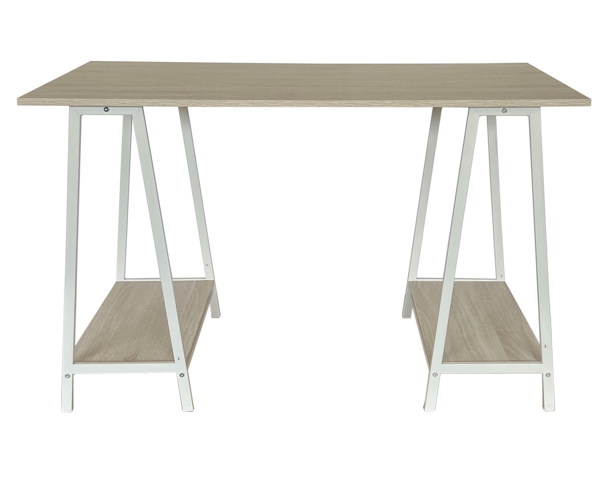Escritorio Ajax blanco/natural 75x120x55 cm-0