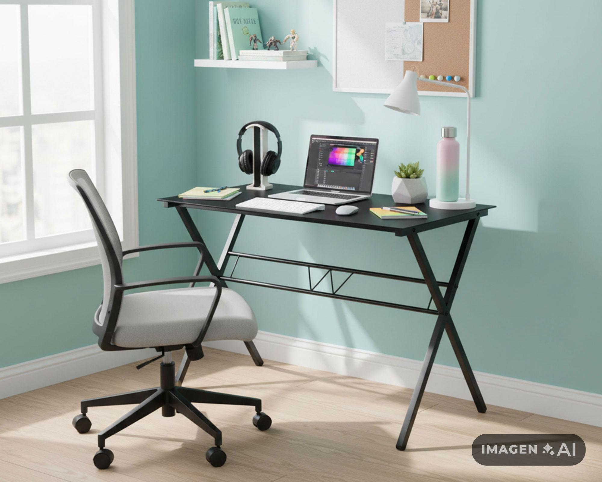 Escritorio negro 75x110x60 cm-4