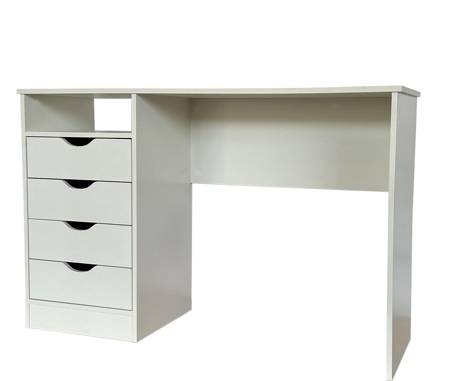 Escritorio blanco 78x120x40 cm 4 cajones-3