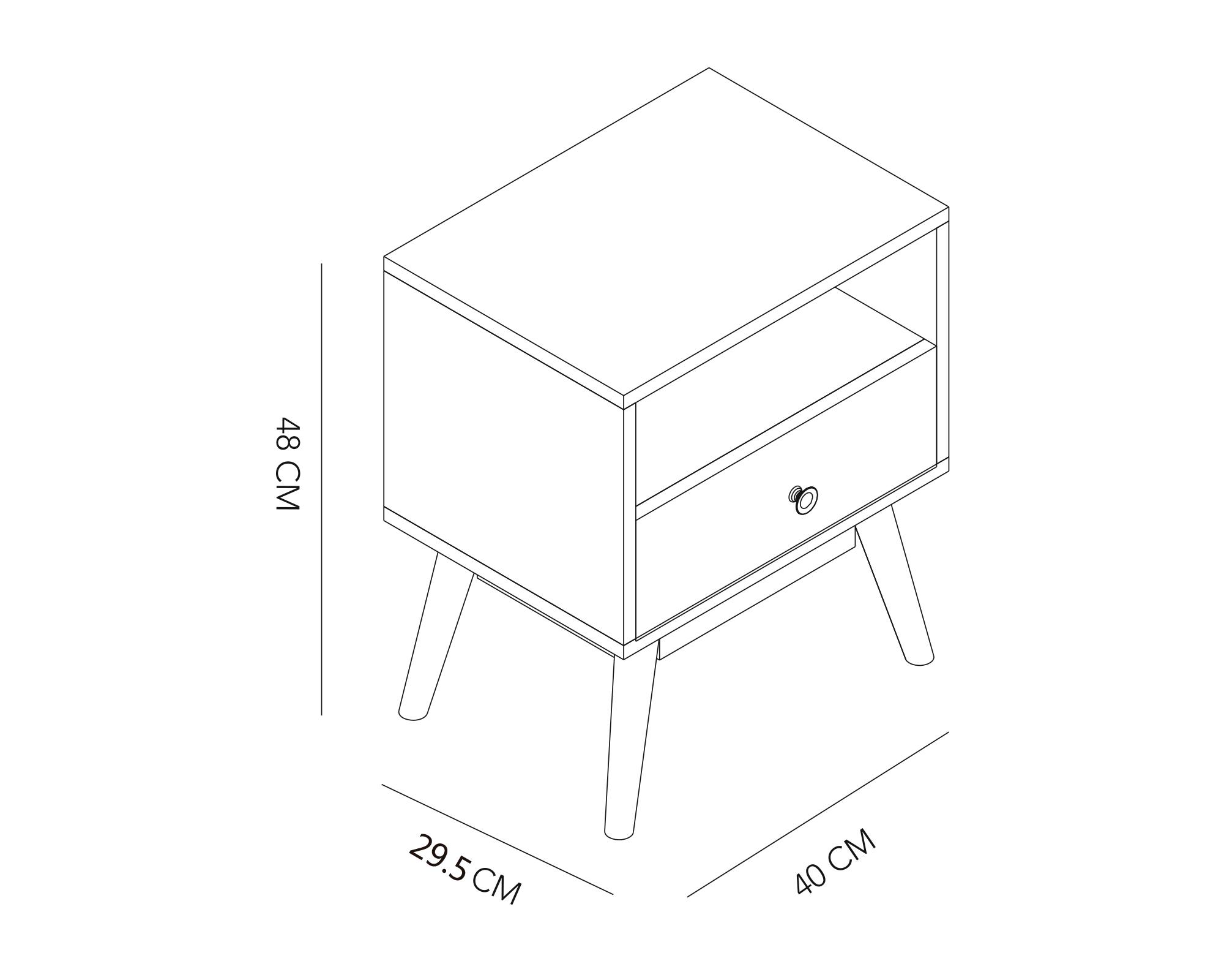 Velador Laika natural/celeste 1 cajón-7