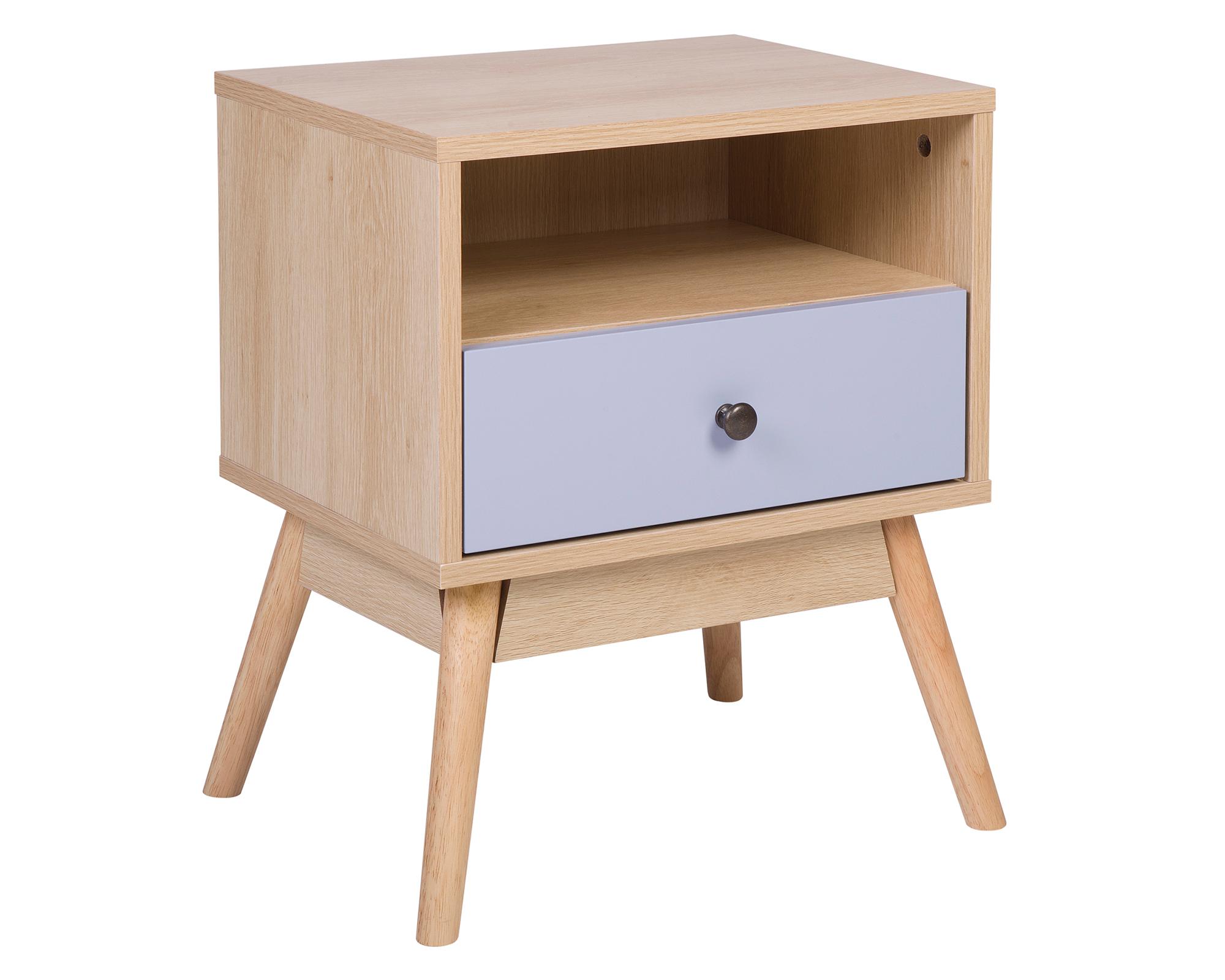 Velador Laika natural/celeste 1 cajón-1