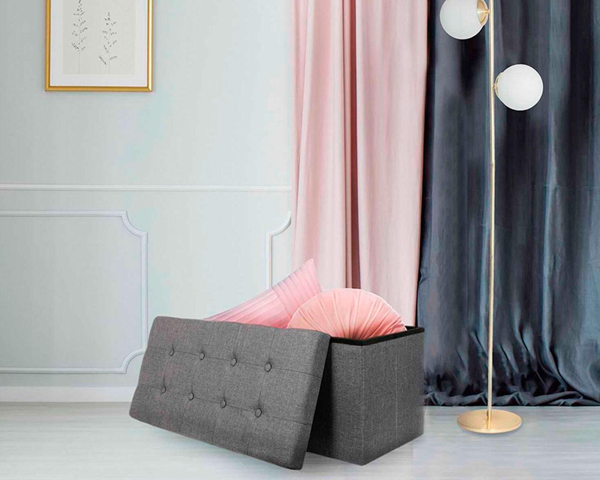 Pouf 38x76x38 cm gris-4