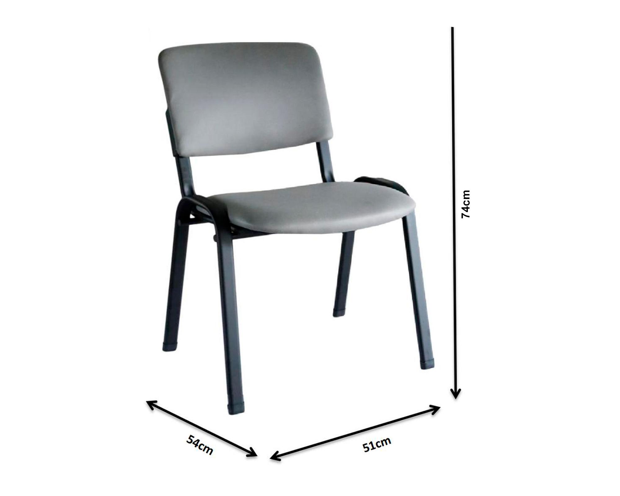 Silla visita apilable gris-4
