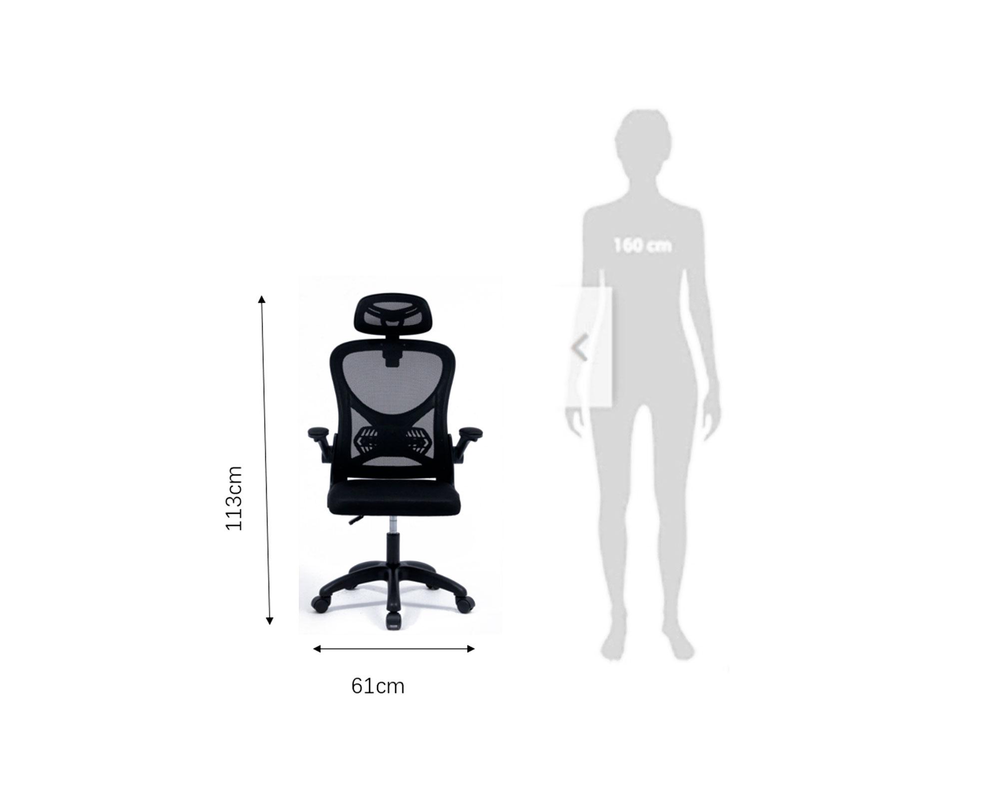 Silla ejecutiva Duncan mesh negro-2