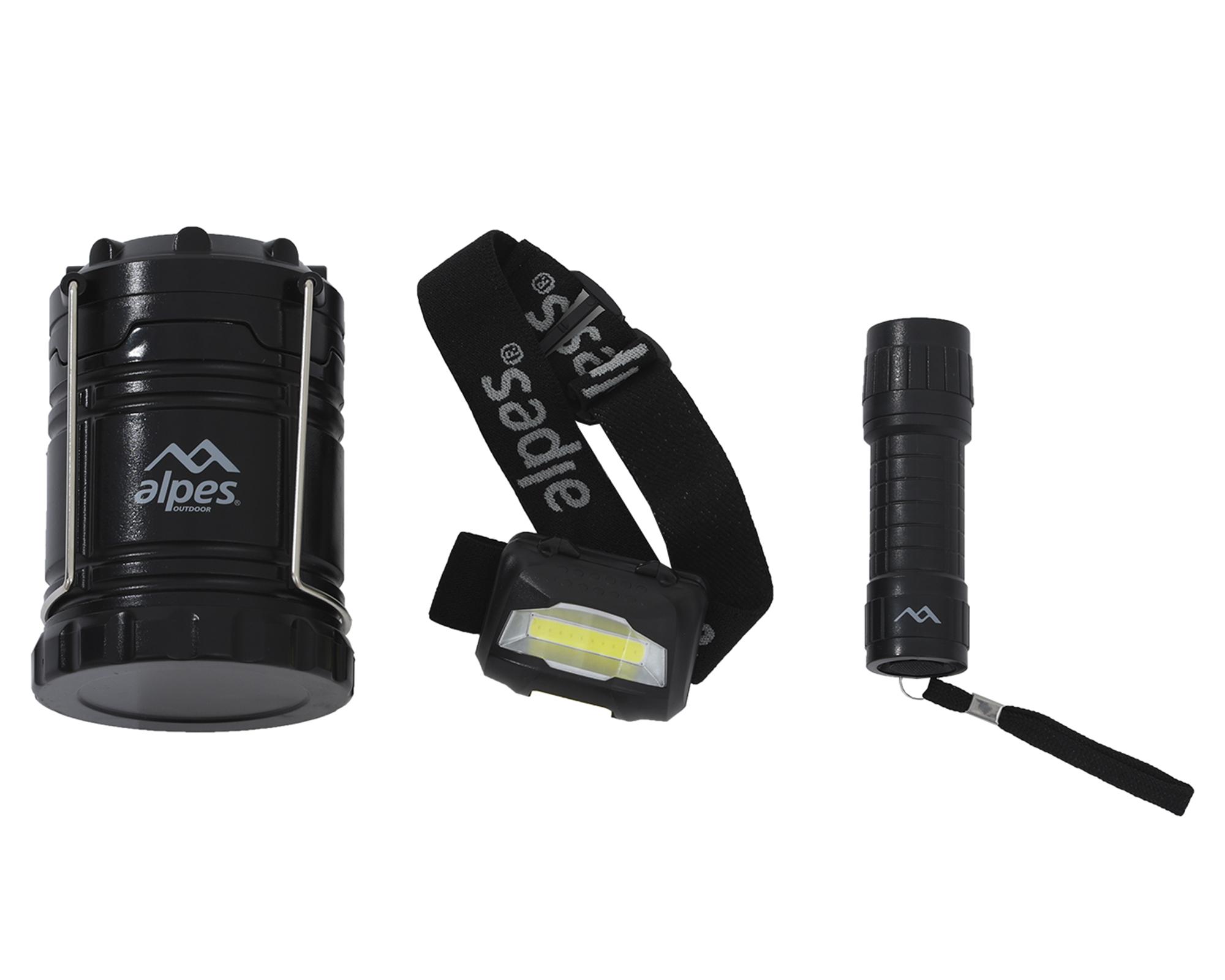 Pack linterna+lámpara camping luz frontal-0