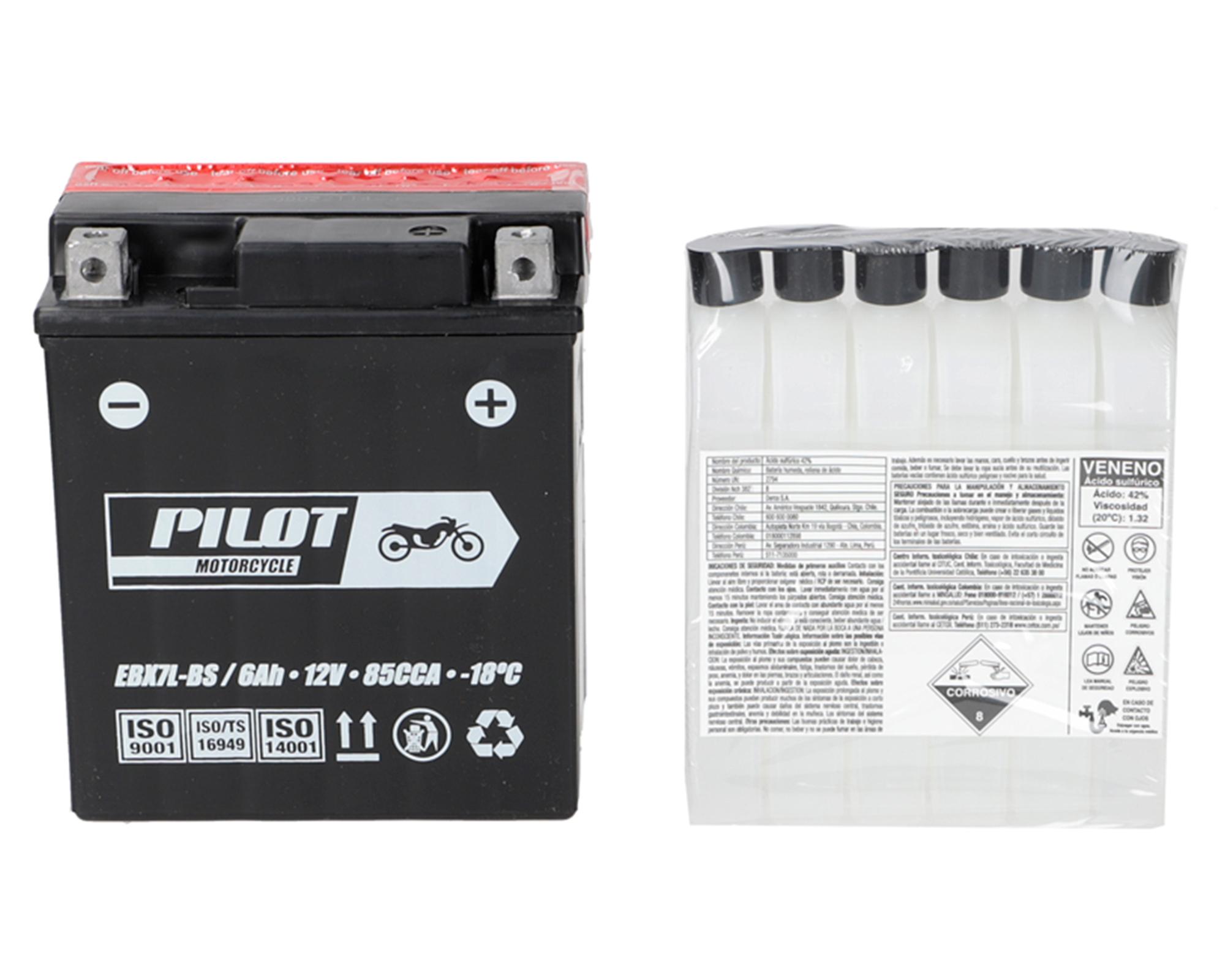 Batería para moto EBX7L-BS 6AH 85CCA-2