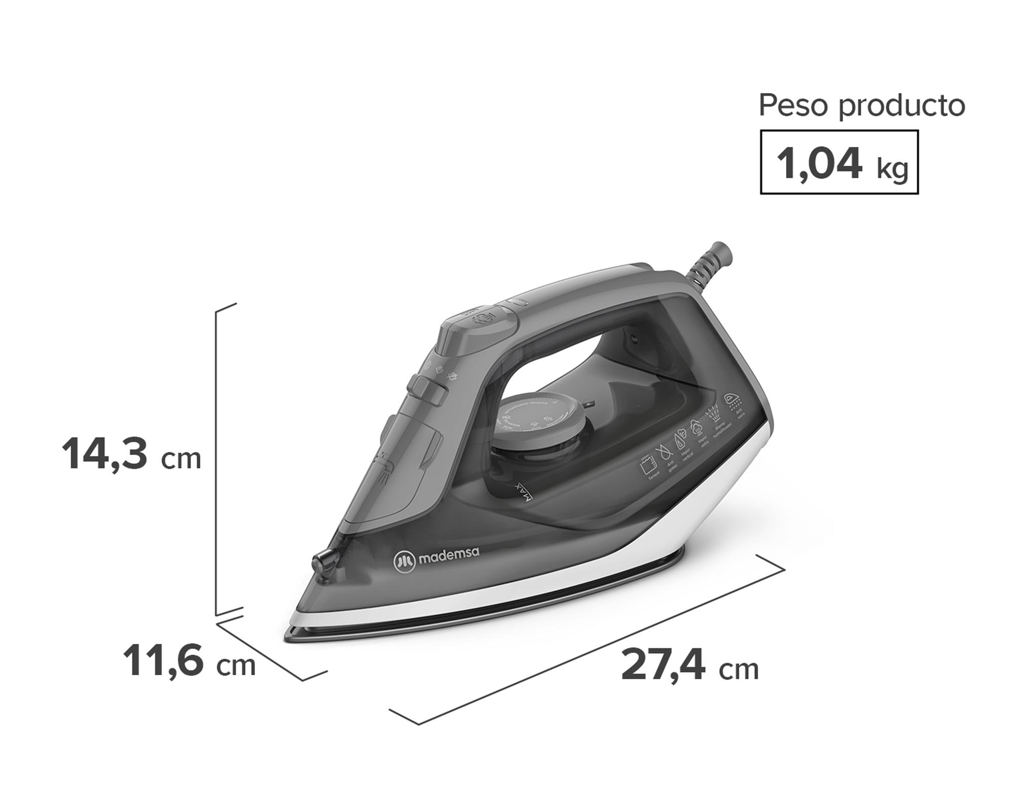 Plancha a vapor MIR20 1500W gris-5