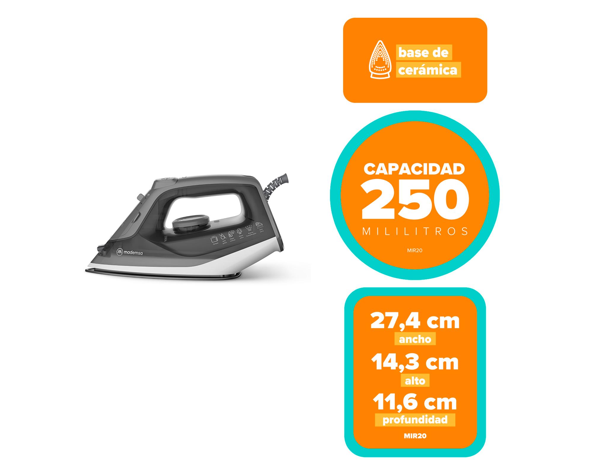 Plancha a vapor MIR20 1500W gris-3