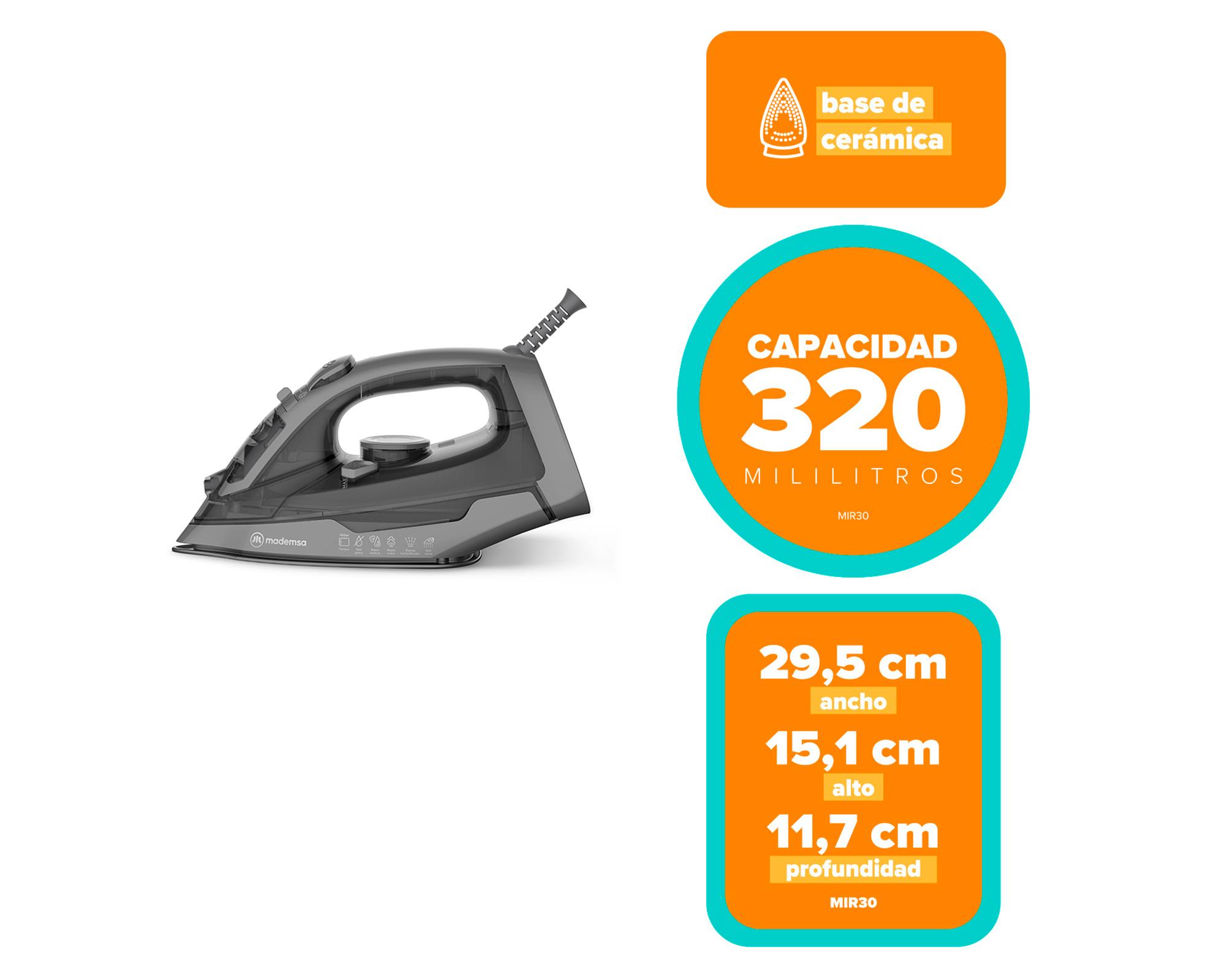 Plancha a vapor MIR30 2000W gris-3