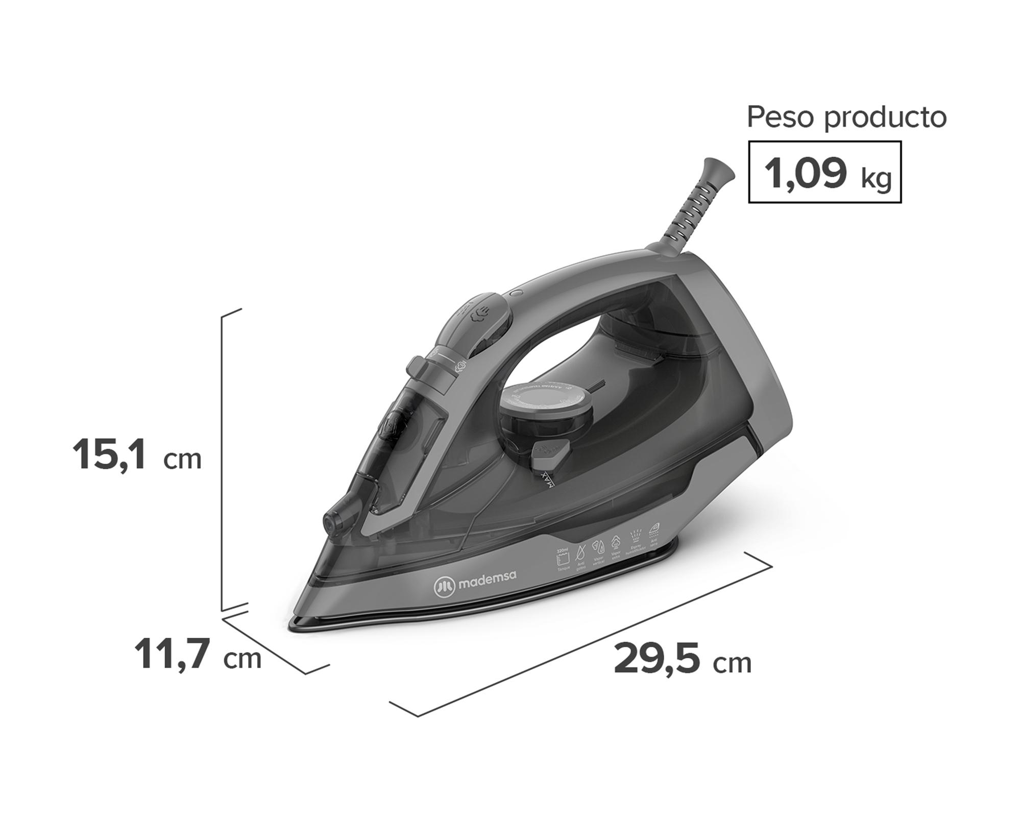 Plancha a vapor MIR30 2000W gris-5