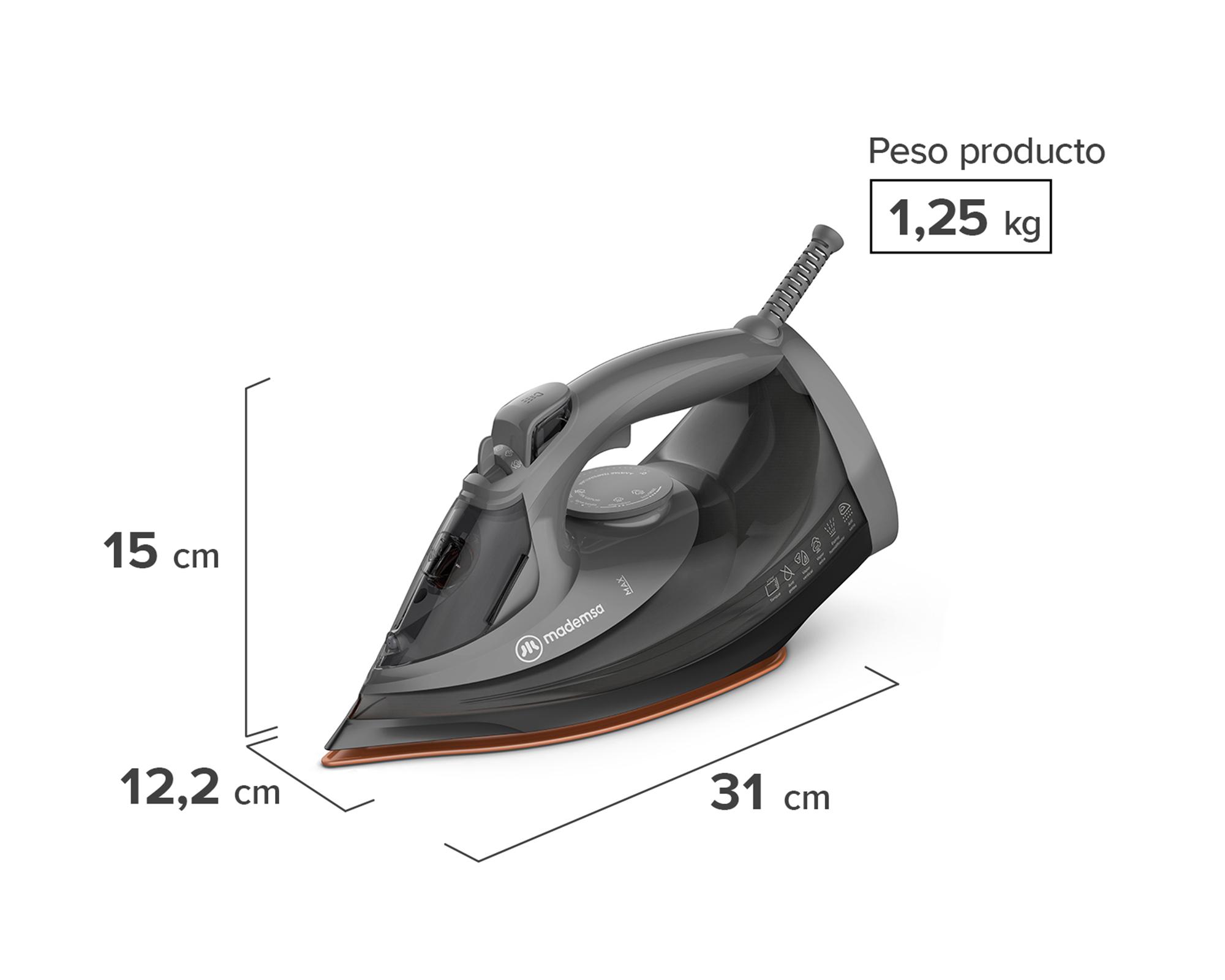 Plancha a vapor MIR40 2200W gris-5
