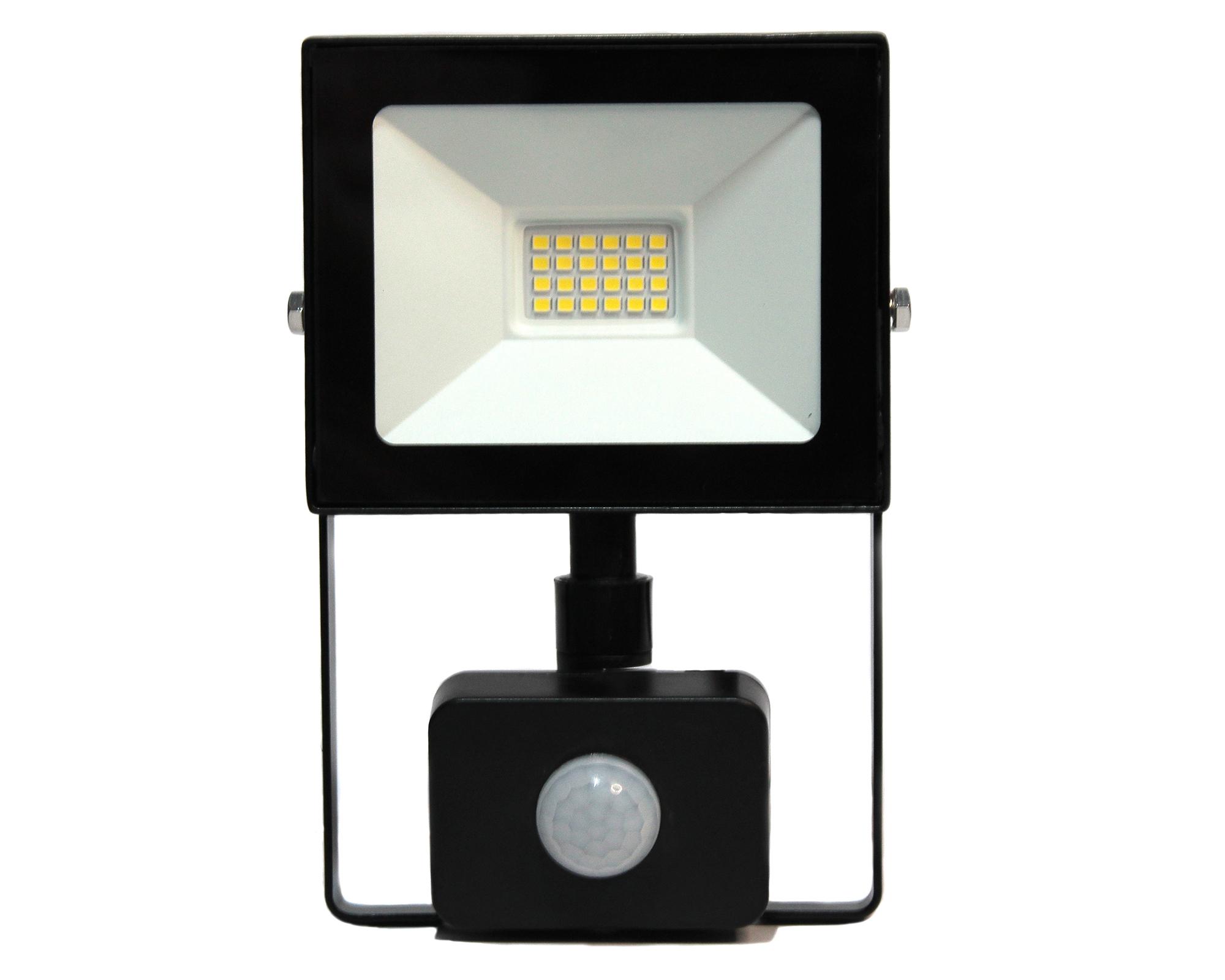 Reflector LED con sensor 20W 11 cm luz fría negro-0