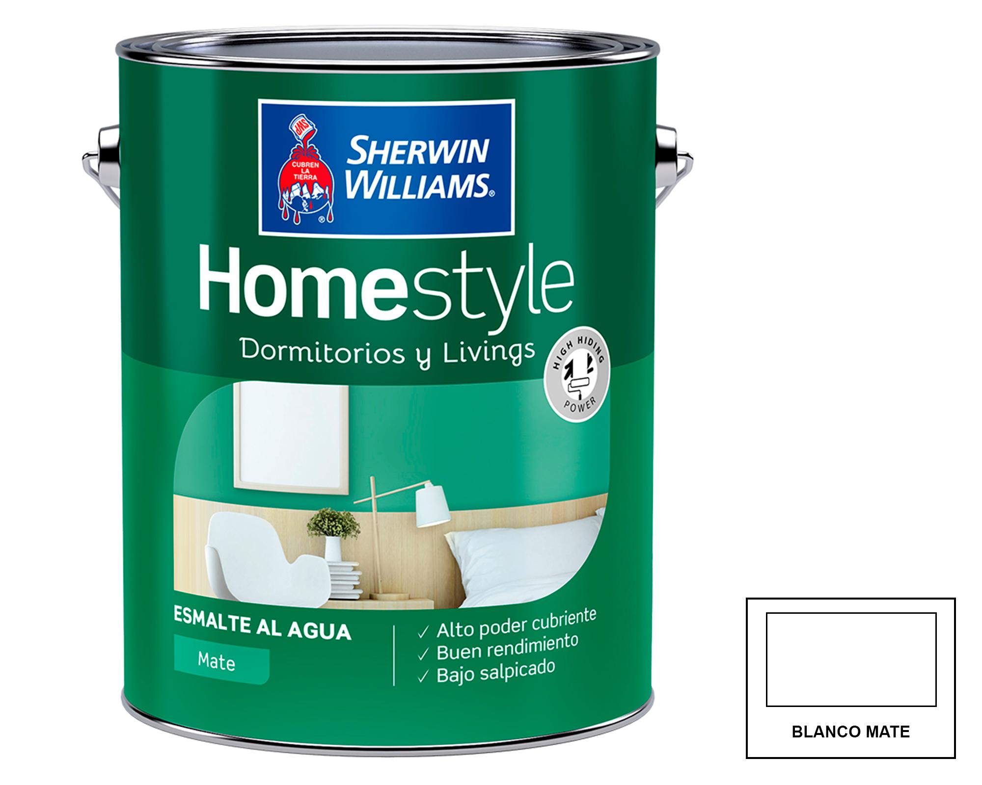 Esmalte al agua HomeStyle blanco mate 1 galón-0