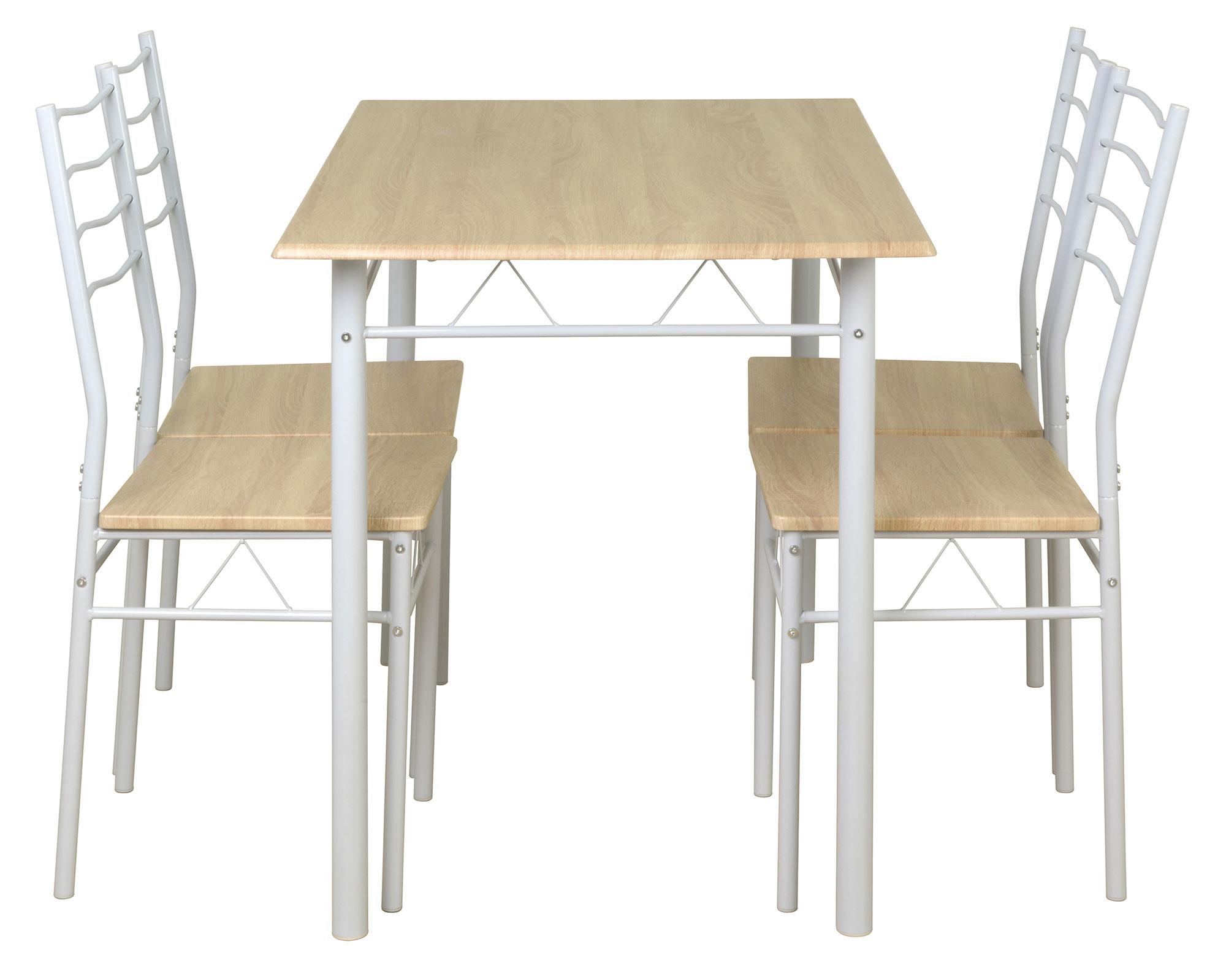 Comedor 4 sillas Barry natural/blanco-2