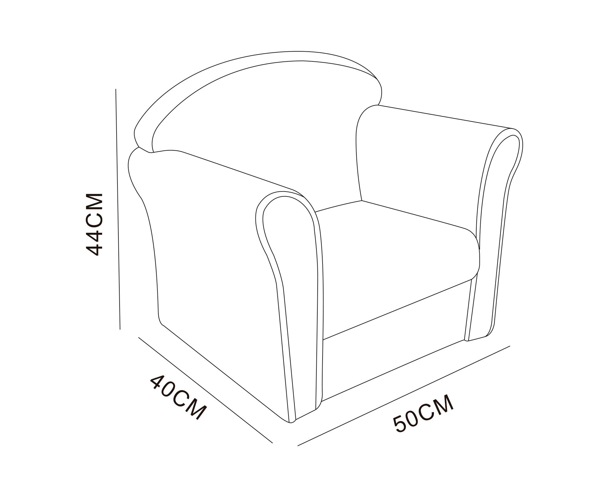 Sillón infantil Infantil gris 44x50x40 cm-5