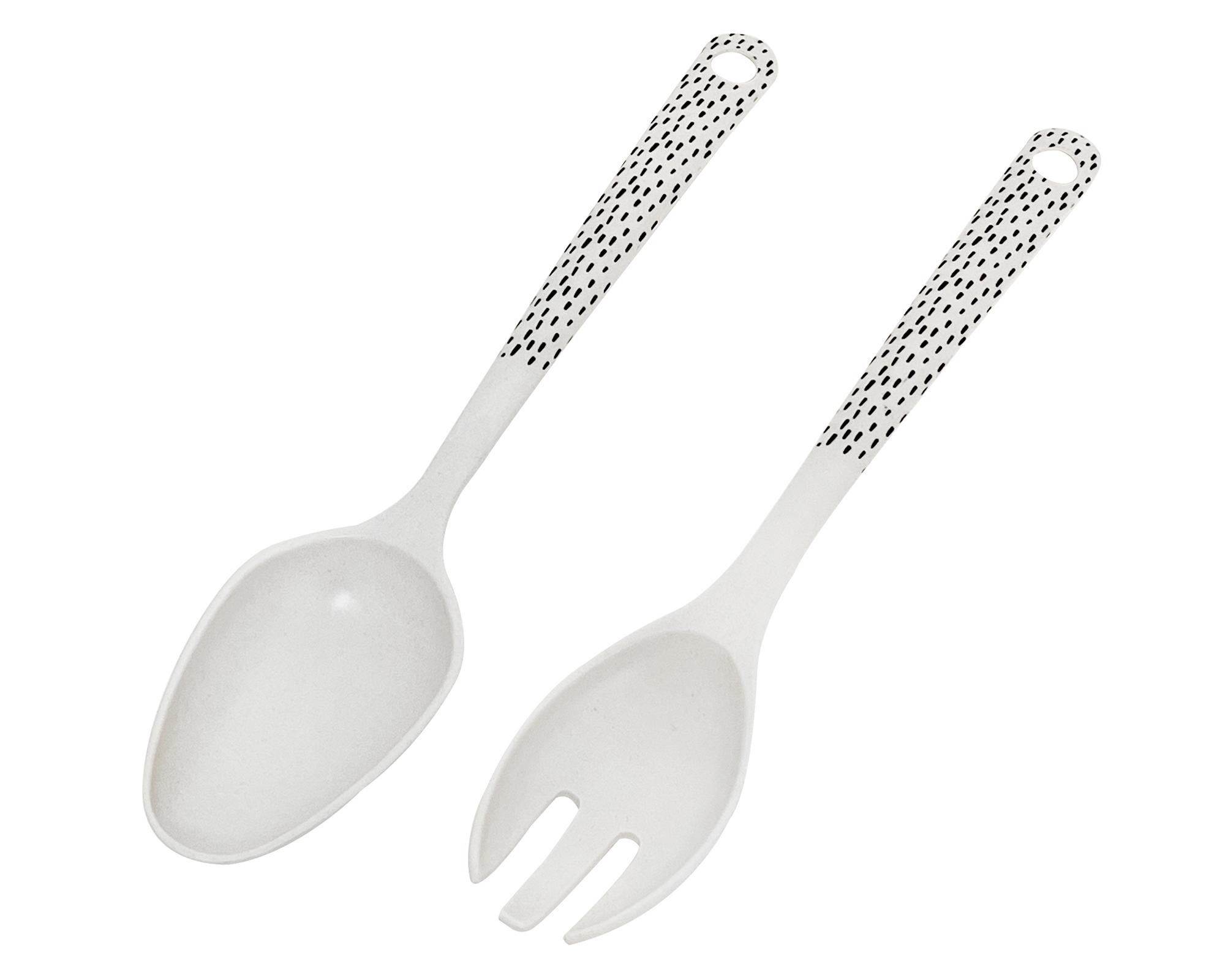 Set cuchara y tenedor para ensaladera biobamboo Puntos-0