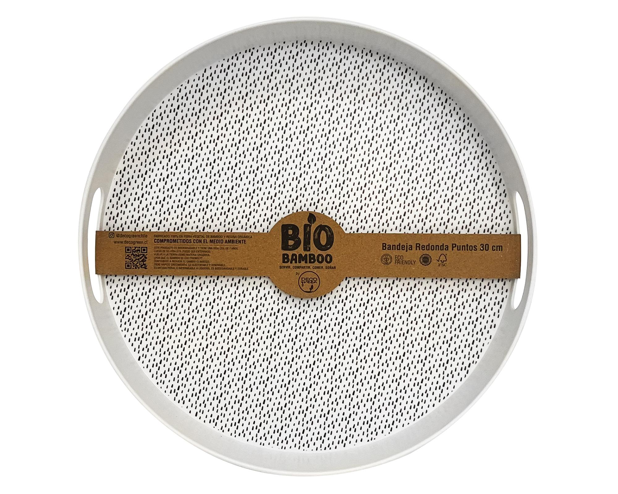Bandeja redonda Puntos biobamboo 30x4.5 cm-1